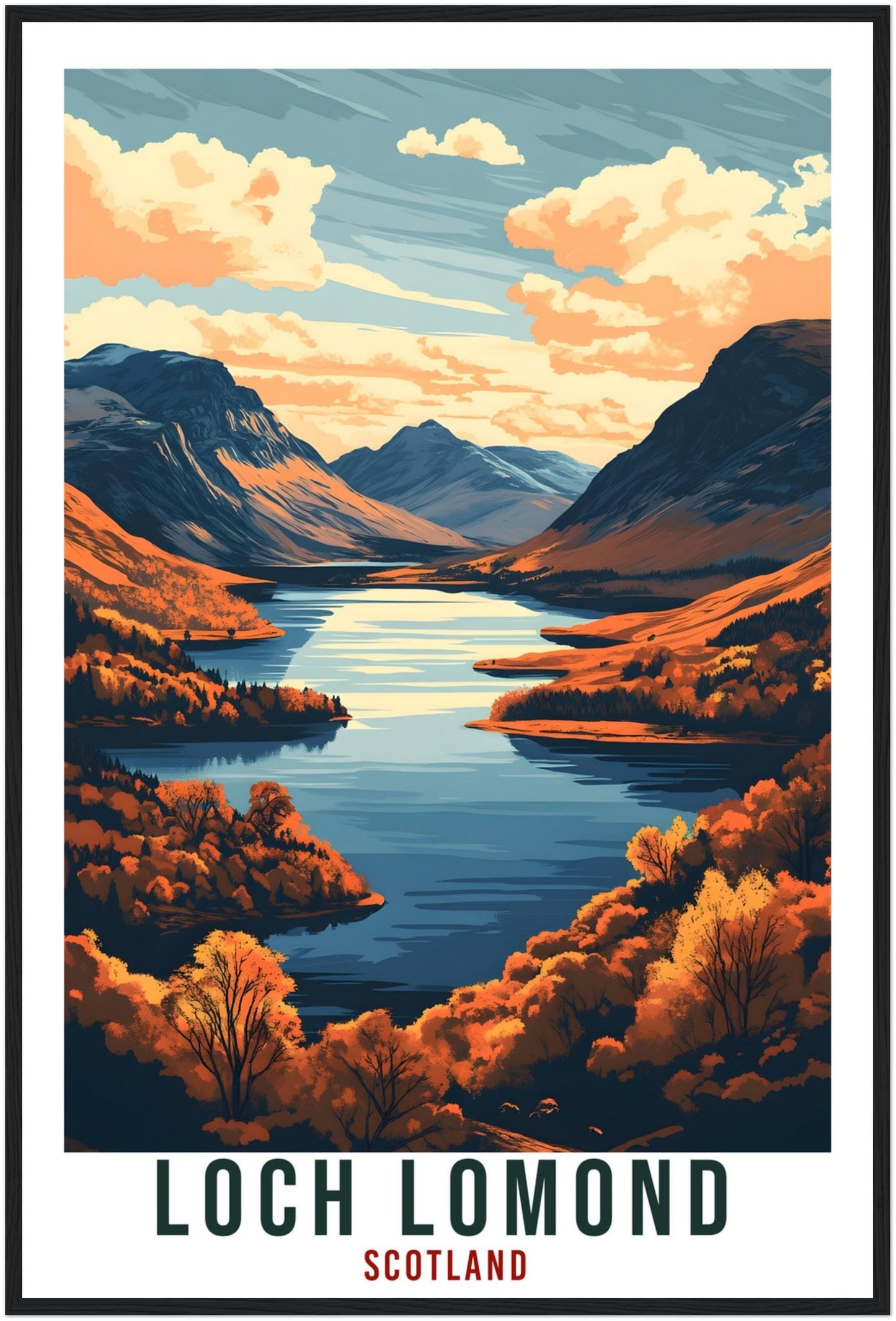 Loch Lomond Travel Print Scotland Decor Loch Lomond Wall Art Wall Hanging Art Lover Scotland Artwork Travel Poster Loch Lomond Travel Art