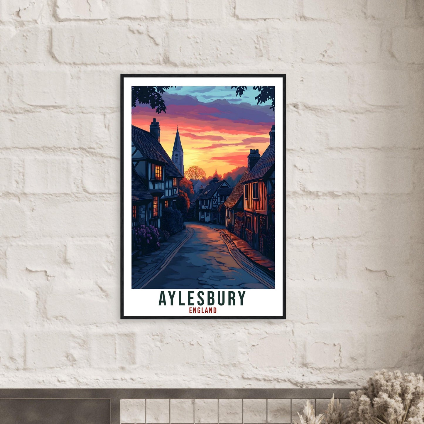 Aylesbury Travel Print England Decor Aylesbury Wall Art Gift Wall Hanging Art Lover Aylesbury England Artwork Travel Poster UK Travel Art