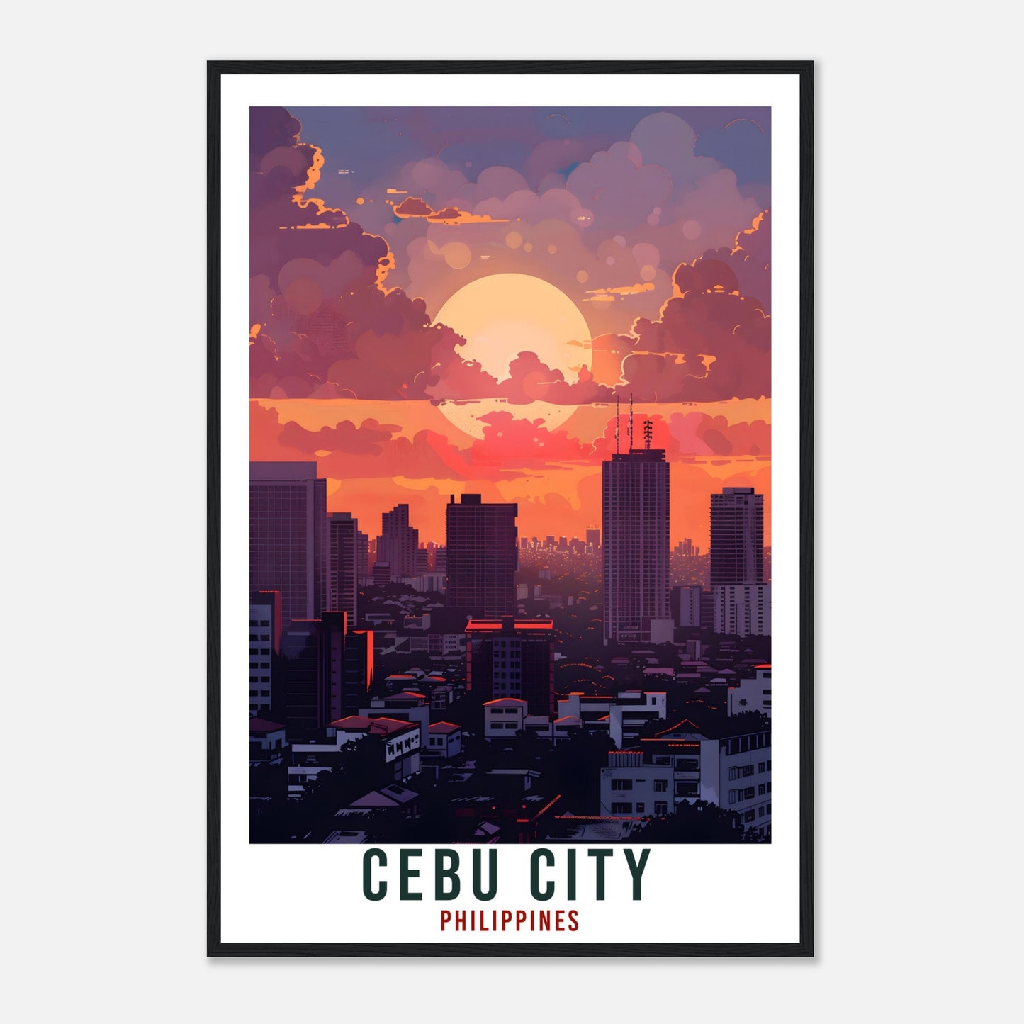 Cebu City Philippines Travel Print Wall Art Wall Hanging Home Décor Cebu City Gift Landmark Artwork Travel Art Philippines Travel Poster