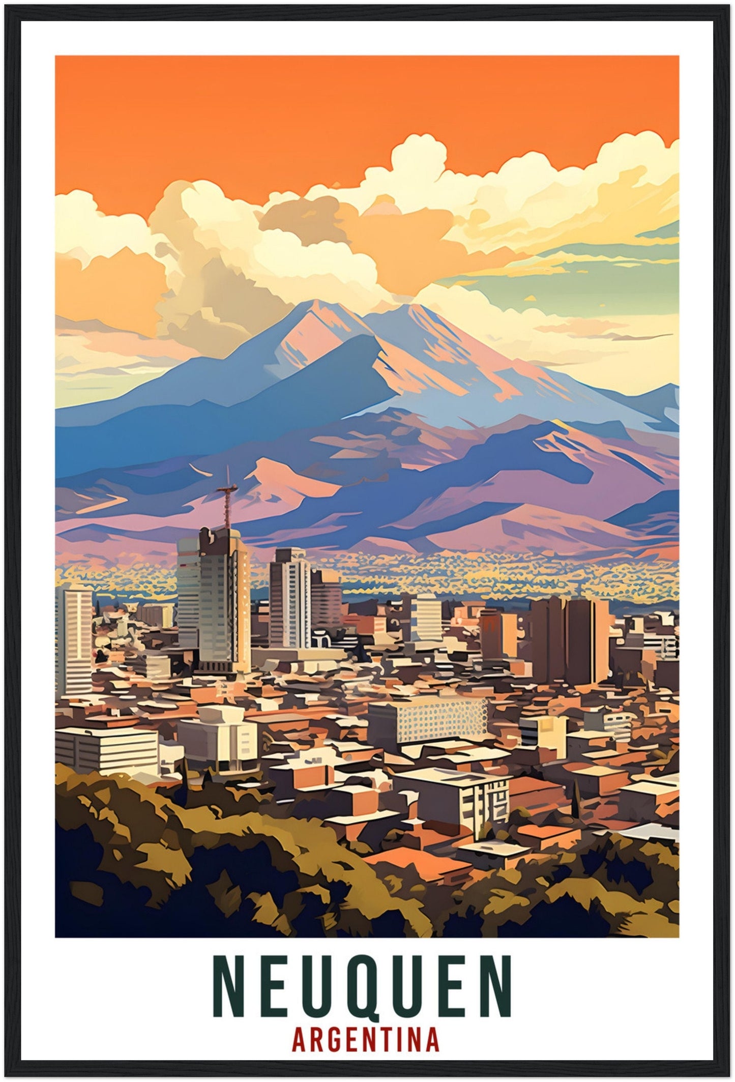 Neuquen Travel Print Wall Art Neuquen Argentina City Landscape Artwork Neuquen Art Gifts Neuquen Travel Poster Argentinian Art Lovers Gift