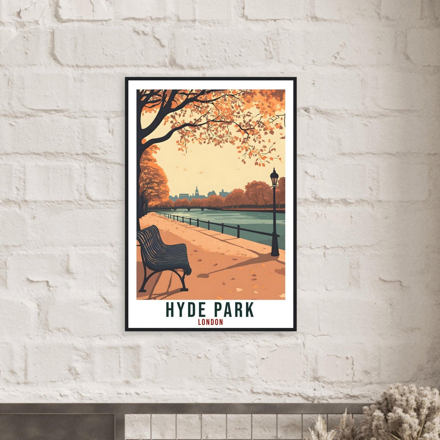 Hyde Park London Travel Print England Decor London Park Wall Art Gift Wall Hanging Art Lover Hyde Park England Artwork Travel Poster UK Art