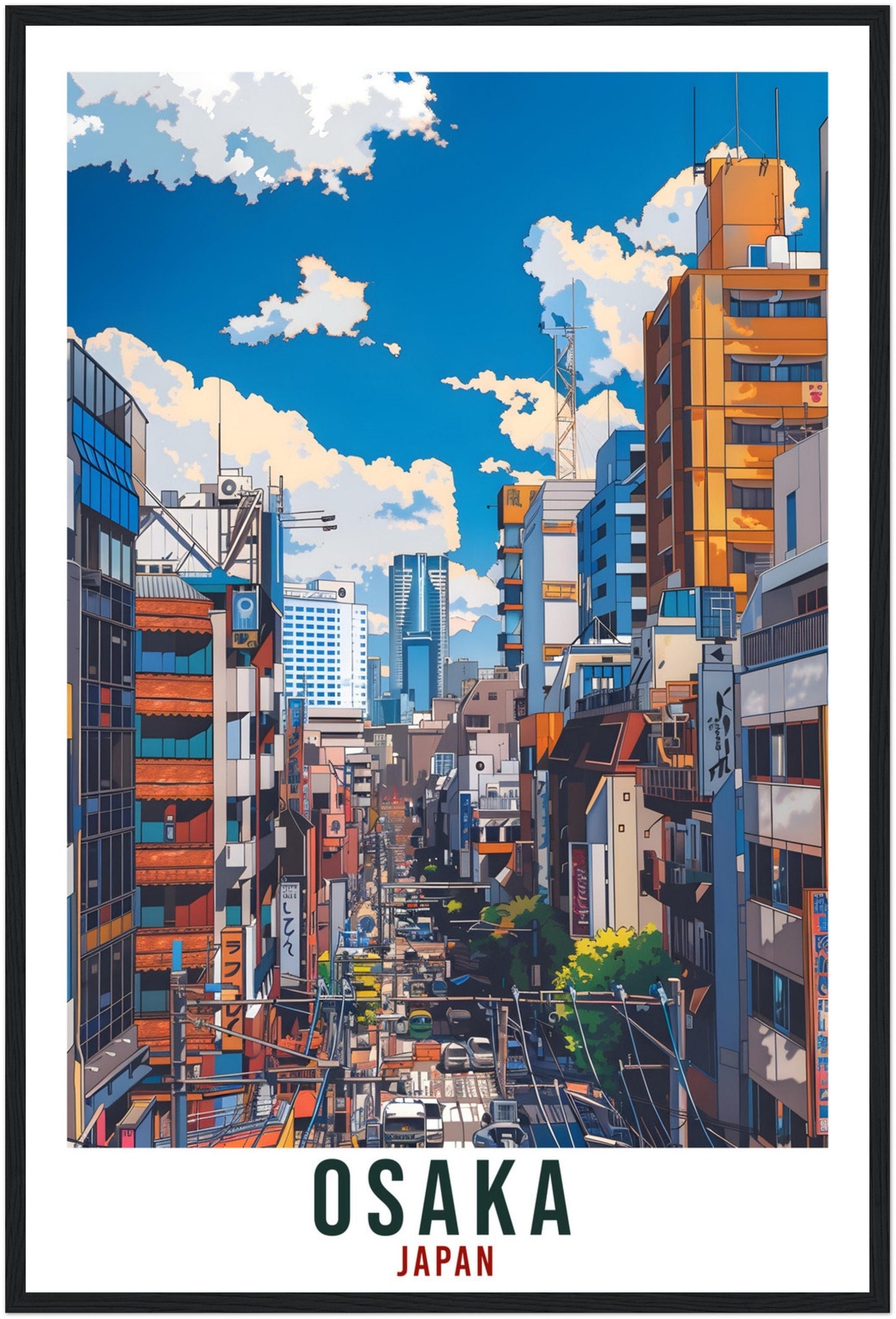 Osaka Travel Print Japan Home Decoration Wall Art Gift Wall Hanging Art Lover Japanese Artwork Japan Osaka Travel Poster Cityscape Print