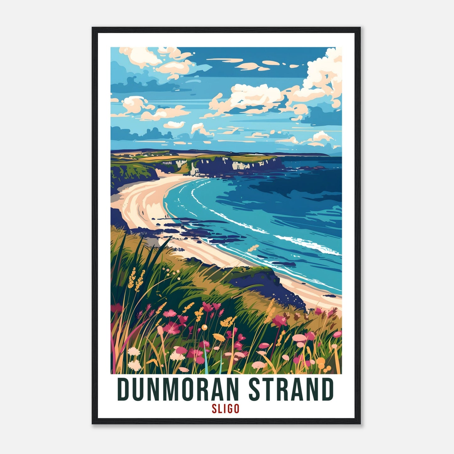 Dunmoran Strand Travel Print Ireland Wall Art Wall Hanging Décor Dunmoran Strand Sligo Art Lovers Irish Artwork Gift Ireland Travel Poster