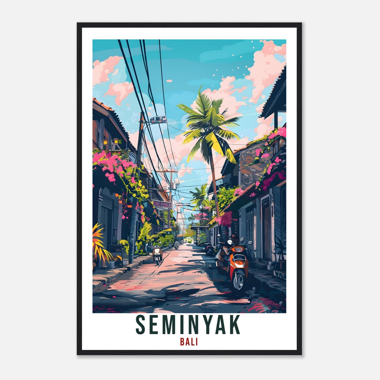Seminyak Bali Travel Print Bali Wall Art Wall Hanging Home Décor Seminyak Gift Landmark Artwork Travel Art Indonesia Seminyak Travel Poster