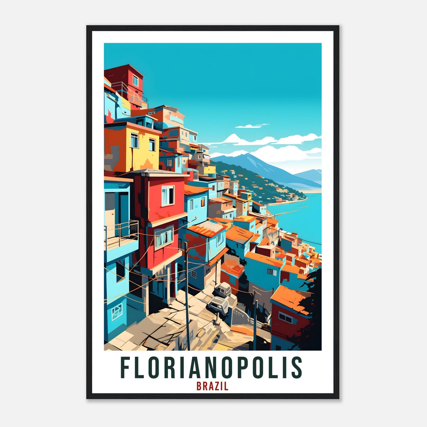 Florianopolis Travel Print Wall Art Florianopolis Brazil Wall Hanging Artwork Art Gifts Florianopolis Travel Poster Brazil Art Lovers Gift