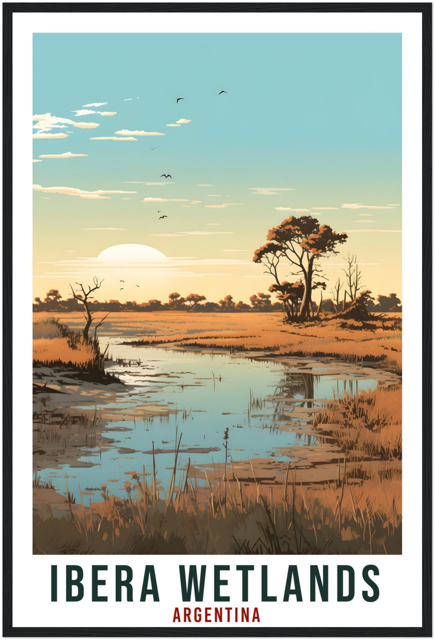 Ibera Wetlands Travel Print Wall Art Ibera Argentina Landscape Artwork Ibera Art Gift Ibera Wetland Travel Poster Argentinian Art Lover Gift