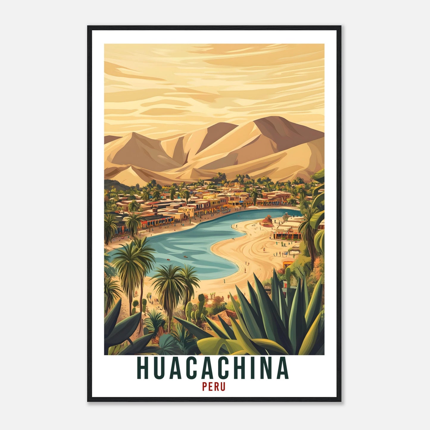 Huacachina Travel Print Peru Home Decor Huacachina Wall Art Gift Wall Hanging Art Lover Huacachina Peruvian Artwork Travel Poster Travel Art