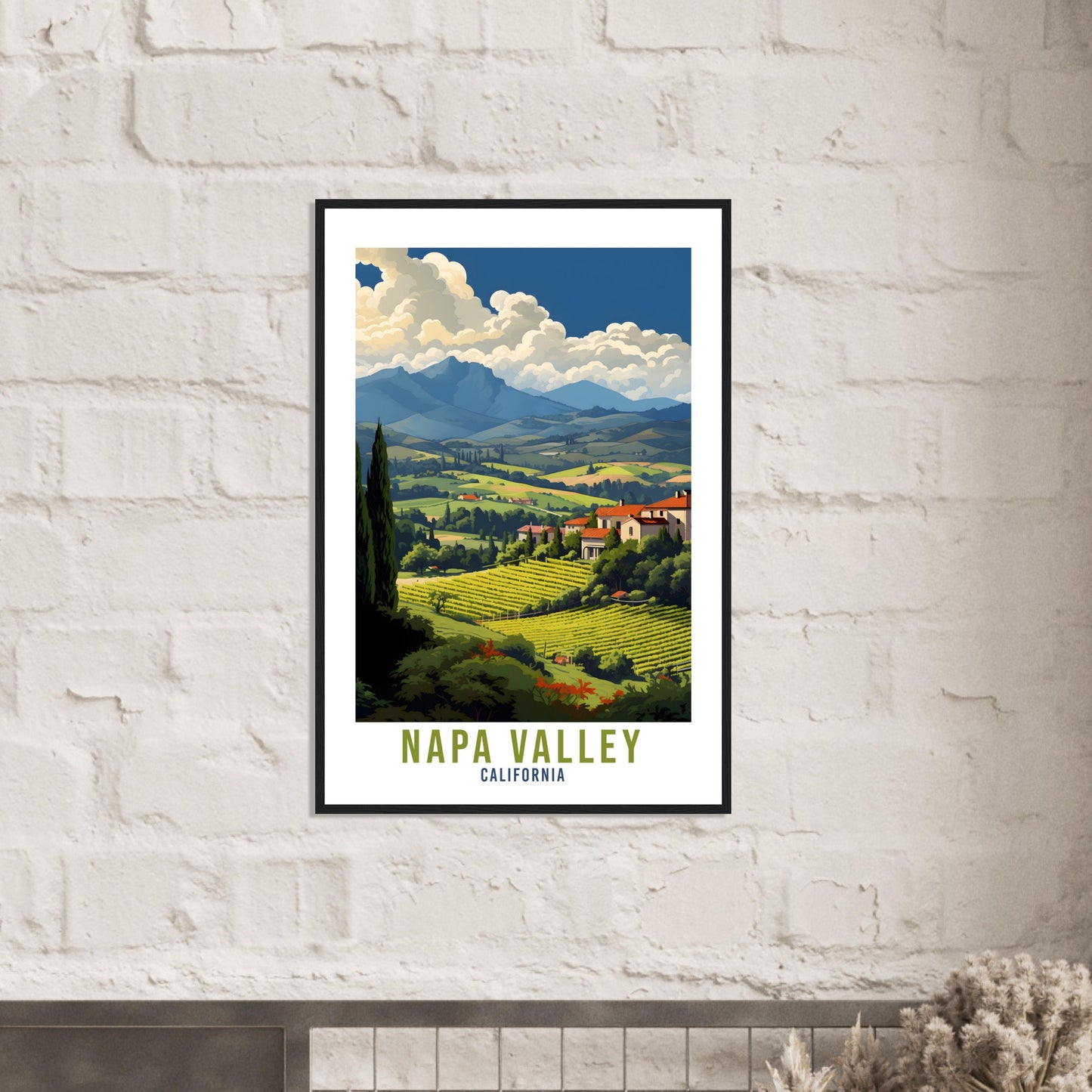 Napa Valley Travel Print Napa Valley Wall Art Wall Hanging Napa Valley Gift Travel Poster California Art Lover Gift Napa Valley Vineyards