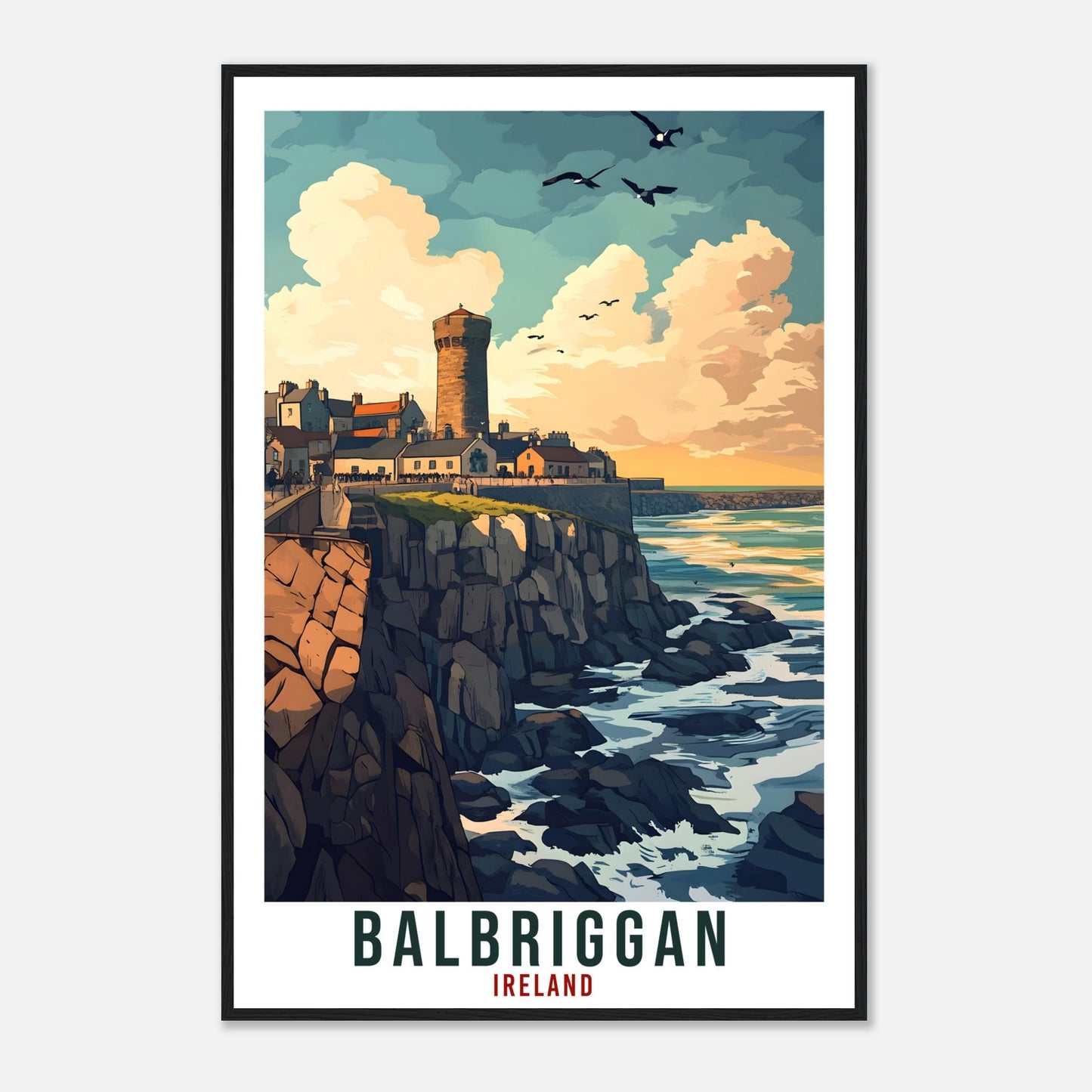 Balbriggan Travel Print Ireland Home Decor Dublin Wall Art Wall Hanging Art Lover Irish Artwork Travel Poster Balbriggan Ireland Travel Art