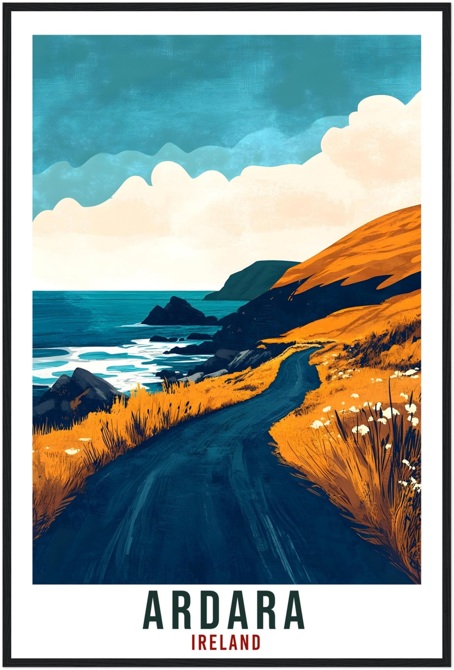 Ardara Travel Print Ireland Home Decor Co Donegal Wall Art Gift Wall Hanging Art Lover Ardara Irish Artwork Travel Poster Ireland Travel Art