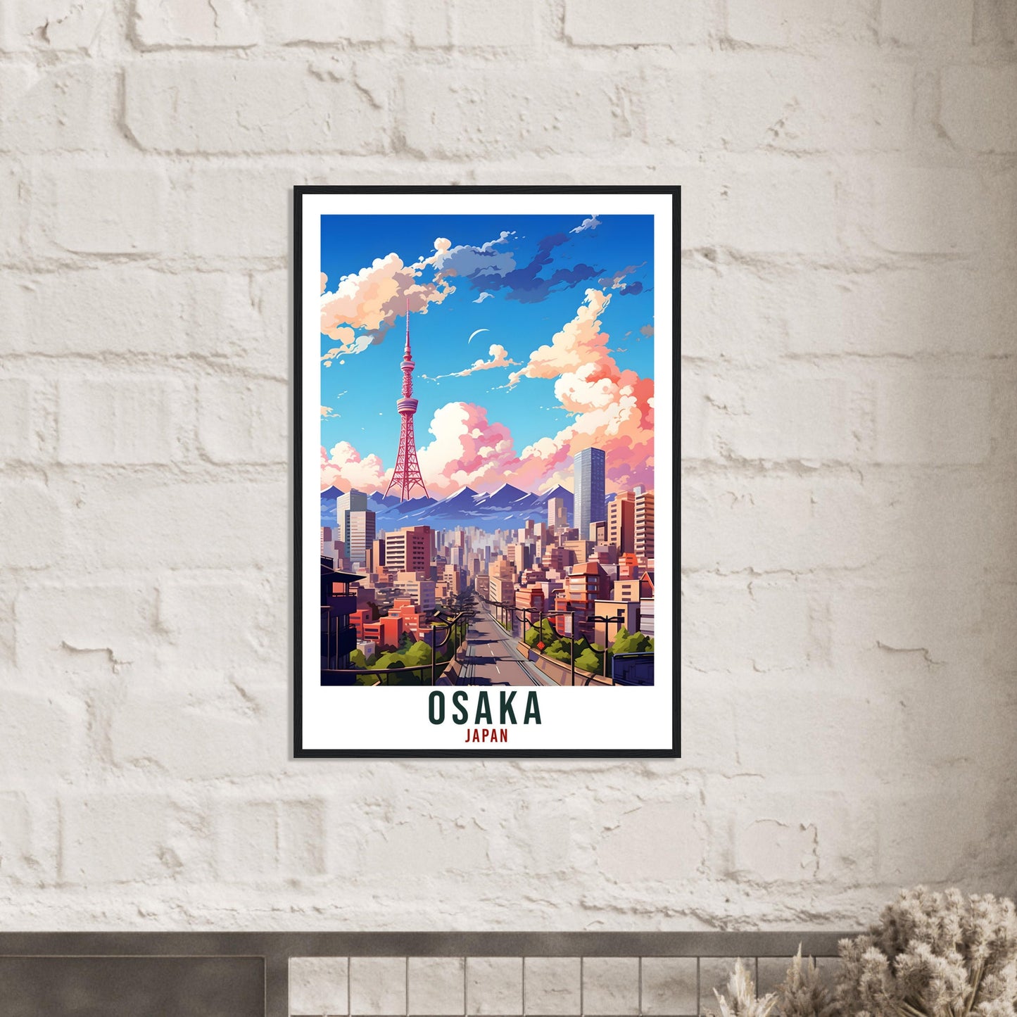 Osaka Japan Travel Print Home Decoration Osaka Wall Art Gift Wall Hanging Art Lover Japanese Artwork Japan Osaka Travel Poster City Print