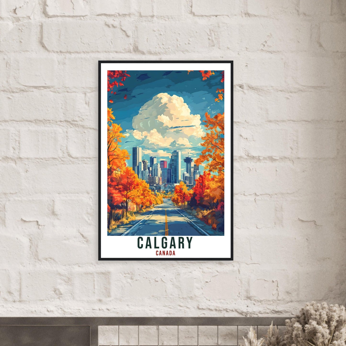 Calgary Travel Print Canada Home Decor Calgary Wall Art Gift Wall Hanging Art Lover Calgary Canadian Artwork Travel Poster Alberta Artwork