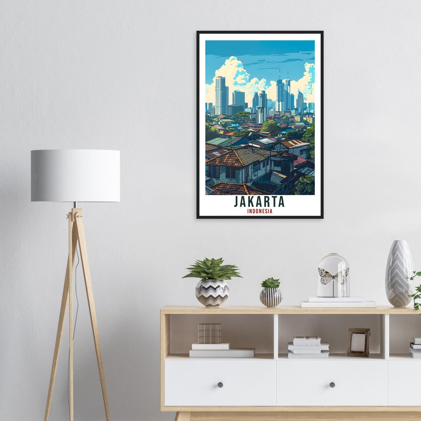 Jakarta Travel Print Wall Art Wall Hanging Home Décor Jakarta Gift Landmark Artwork Travel Art Lovers Indonesia Jakarta City Travel Poster