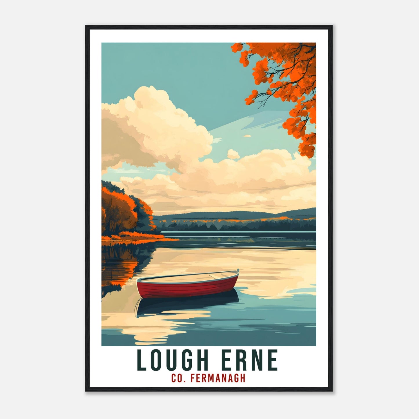 Lough Erne Travel Print Fermanagh Home Decor Lough Erne Wall Art Wall Hanging Art Lover Artwork Travel Poster Northern Ireland Travel Art