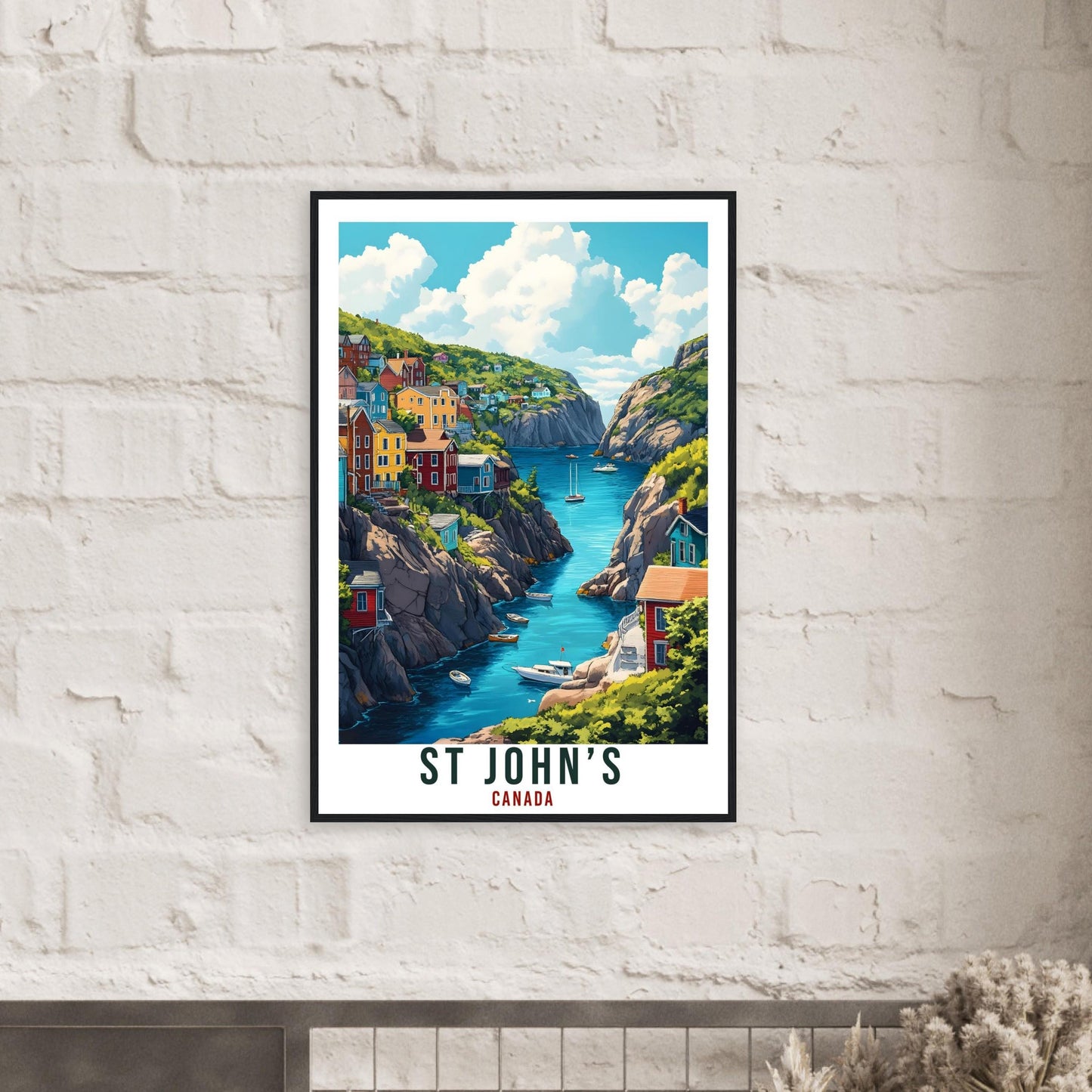 St Johns Travel Print Canada Home Decor St Johns Wall Art Gift Wall Hanging Art Lover St Johns Canadian Artwork Travel Poster Newfoundland