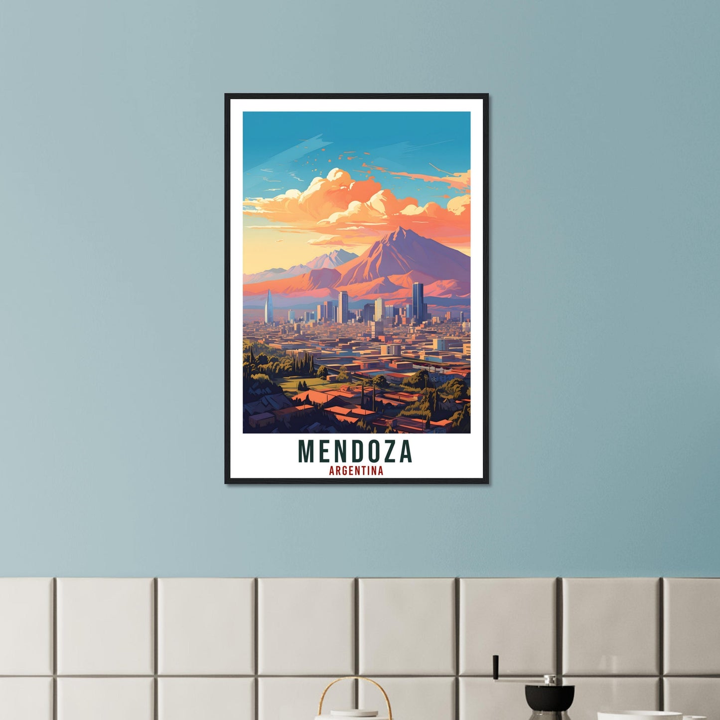 Mendoza Travel Print Wall Art Mendoza Argentina City Landscape Artwork Mendoza Art Gifts Mendoza Travel Poster Argentinian Art Lovers Gift