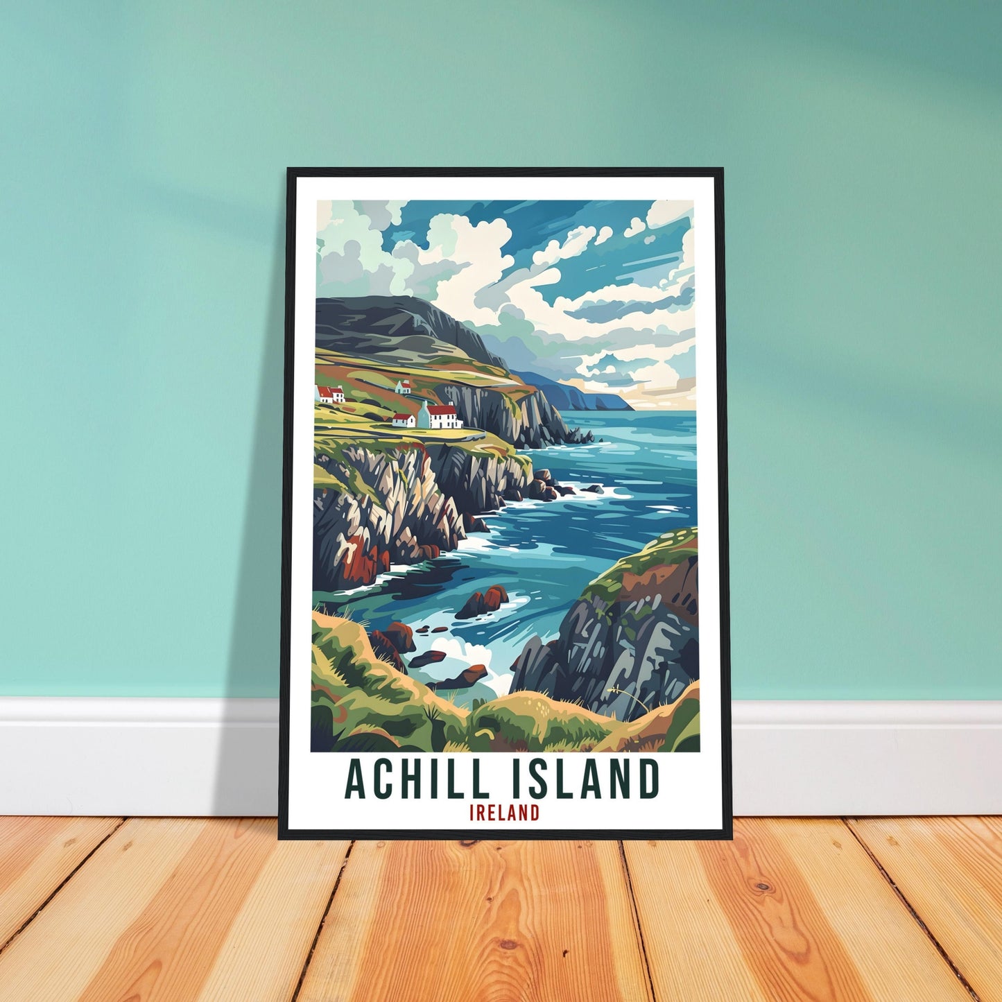Achill Island Travel Print Ireland Wall Art Wall Hanging Décor Achill Island Gift Art Lovers Gift Irish Artwork Gift Ireland Travel Poster
