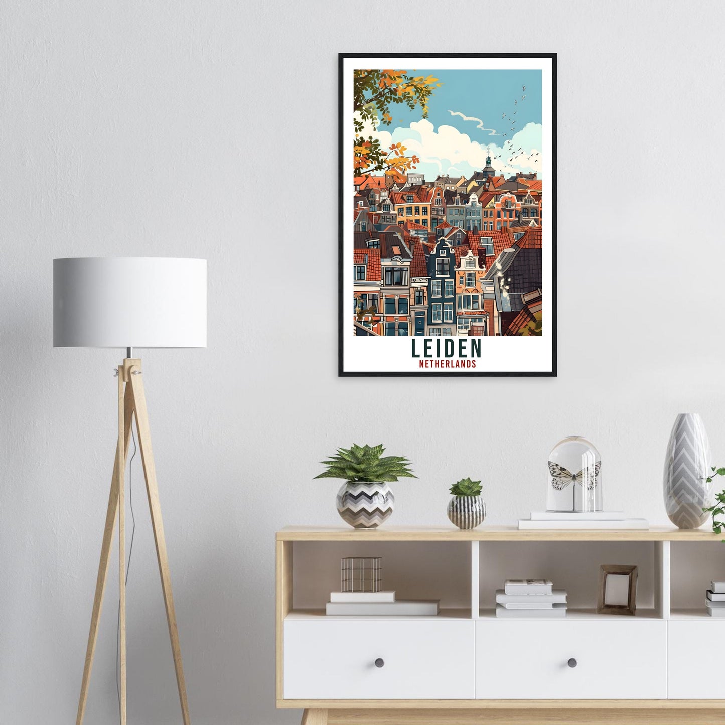 Leiden Travel Print Holland Wall Art Wall Hanging Home Décor Leiden Gift Art Lovers Gift Dutch Artwork Gift The Netherlands Travel Poster