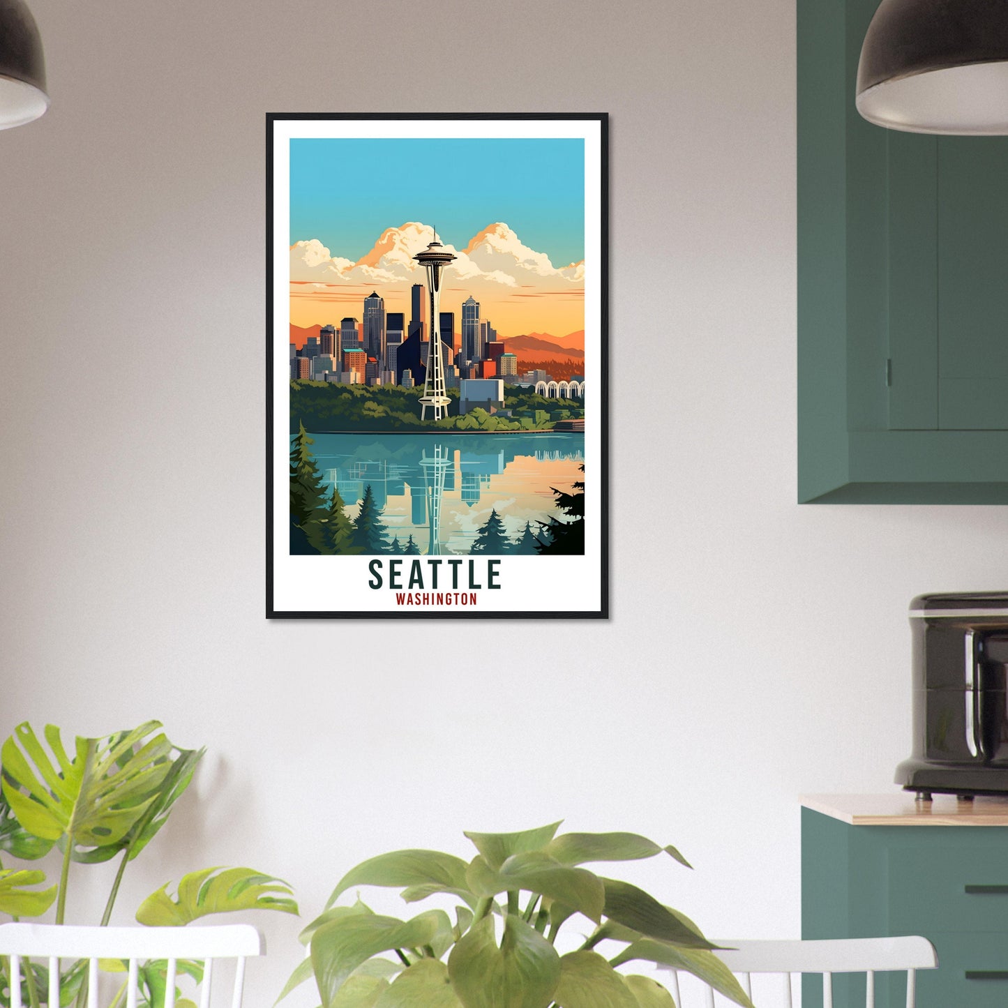 Seattle Travel Poster Washington Skyline Home Decoration City Wall Art Gift Wall Hanging Art Lover Washington Artwork Seattle Travel Print