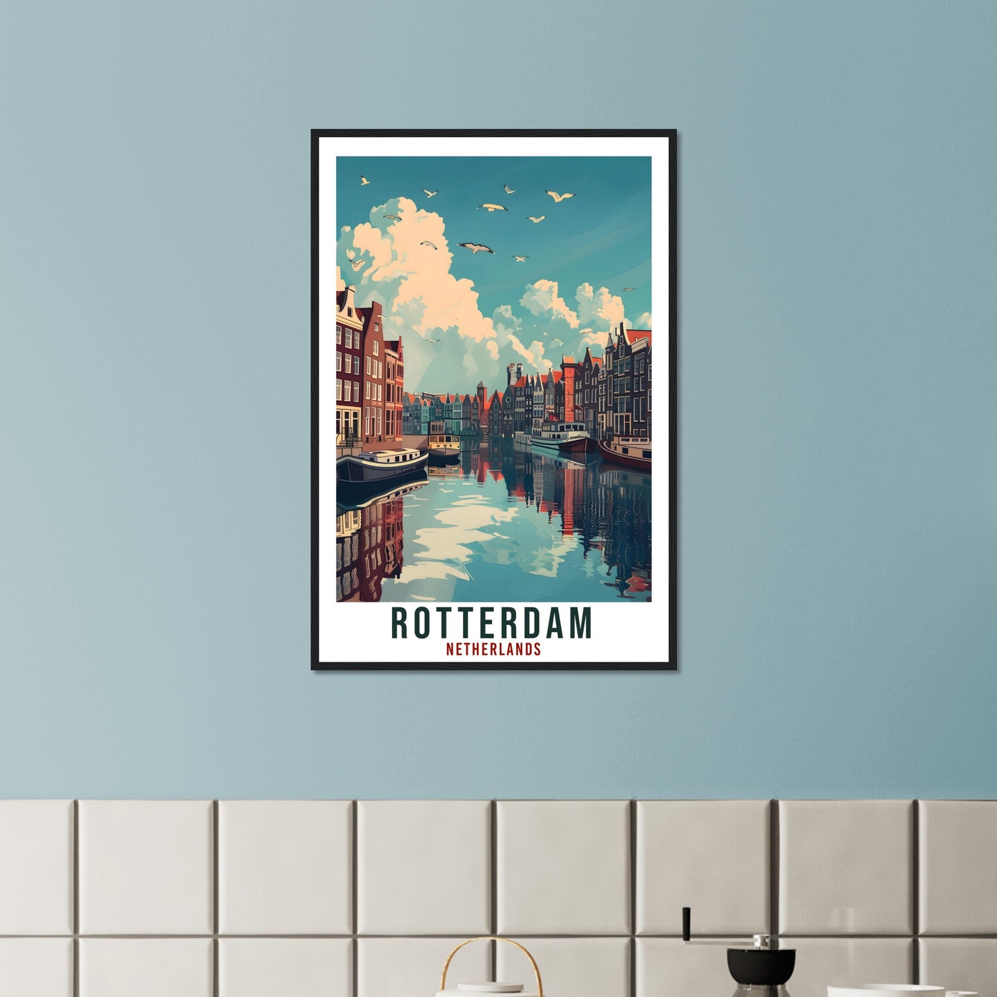 Rotterdam Travel Print Holland Wall Art Wall Hanging Home Décor Rotterdam Gift Art Lovers Dutch Artwork Gift The Netherlands Travel Poster