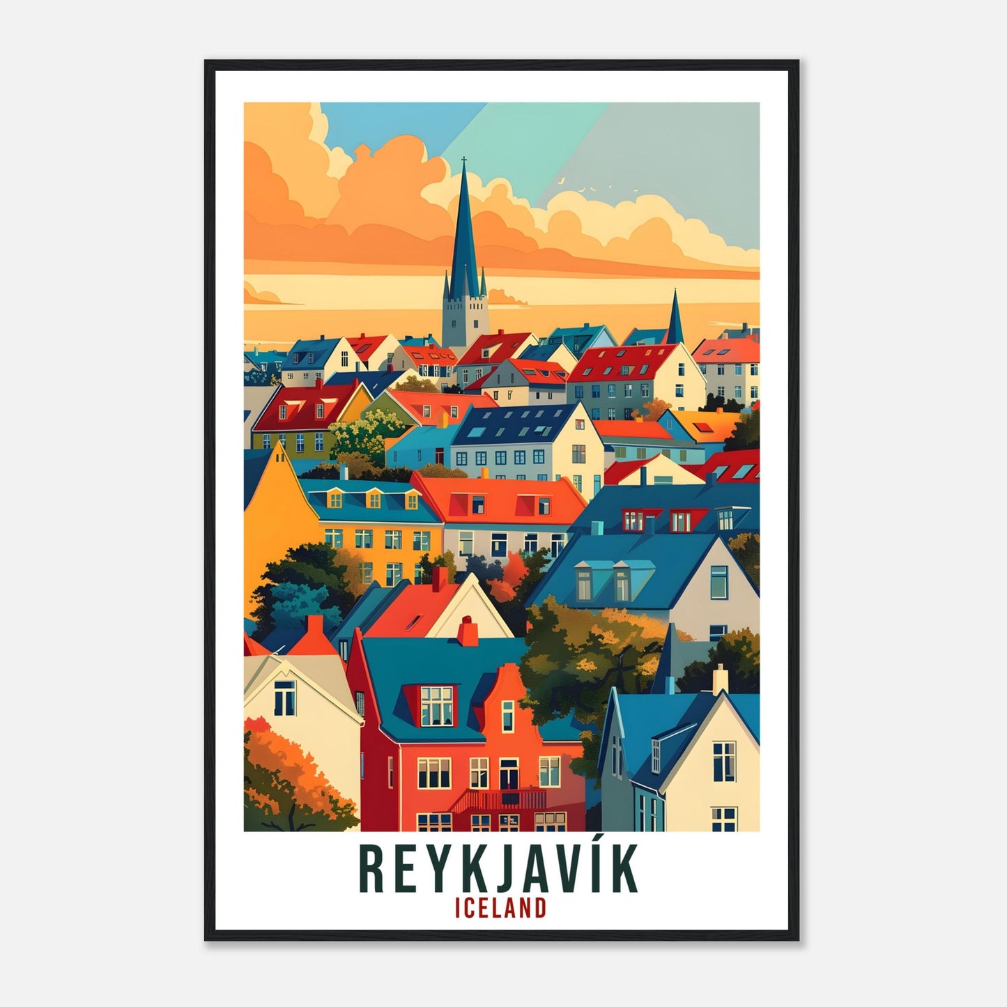 Reykjavík Iceland Travel Print Wall Art Wall Hanging Home Décor Reykjavík Gift Travel Art Iceland Artwork City Landscape Travel Poster