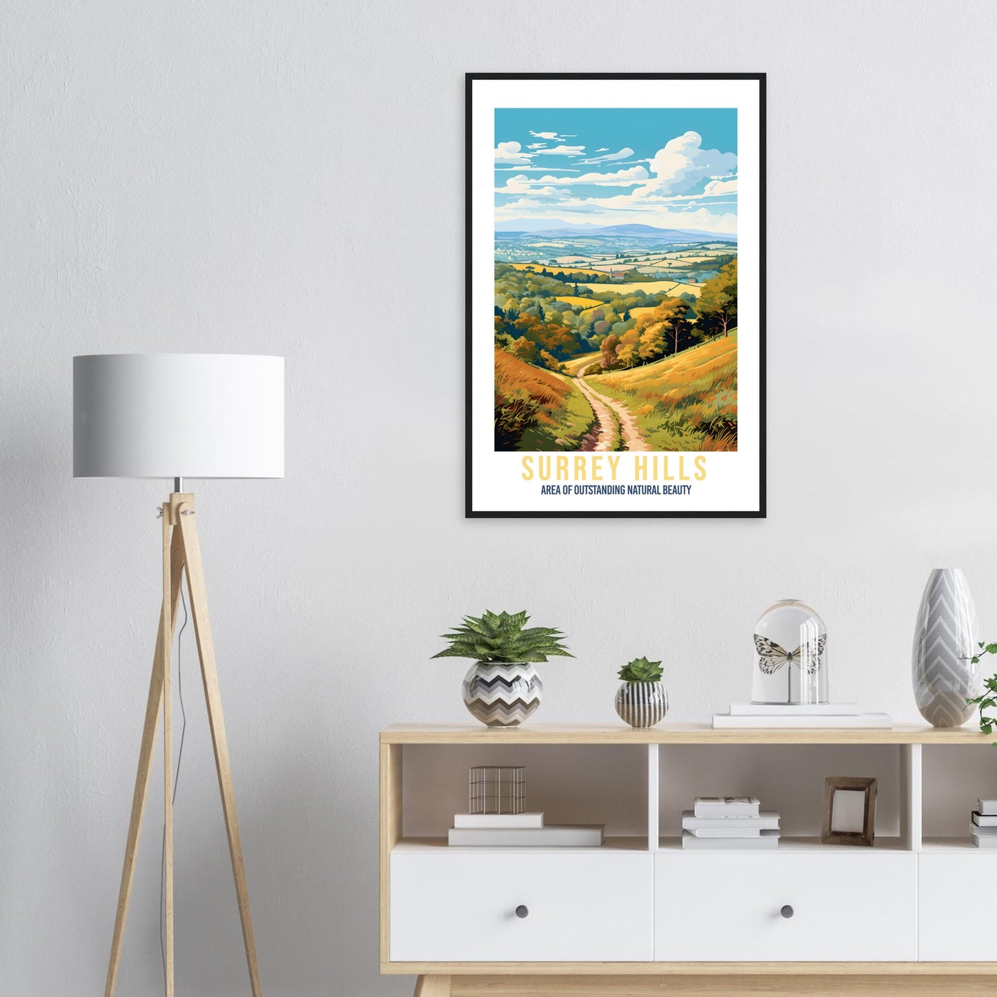 Surrey Hills Travel Print Surrey Hills Home Decoration Mountain Landscape England Nature Wall Hanging Surrey Hills Artwork Travel Poster