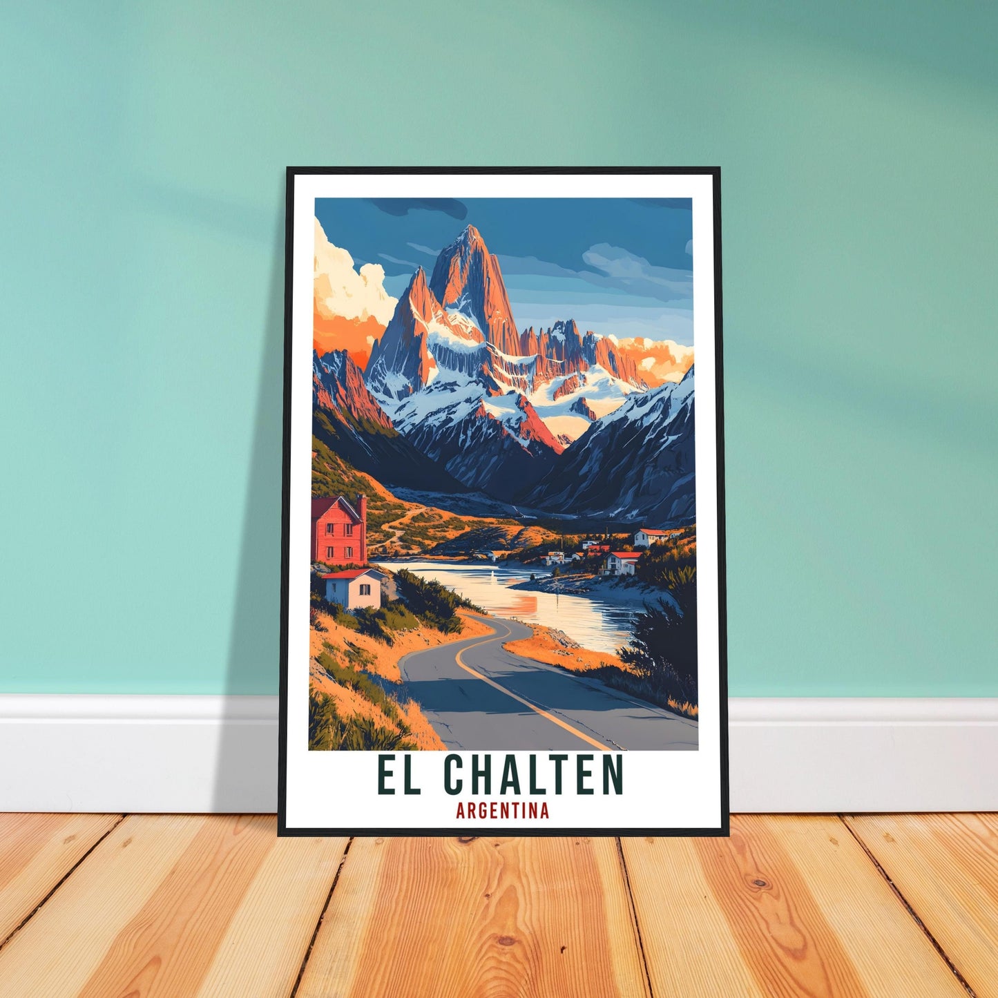 El Chalten Travel Print Wall Art Chalten Argentina Chalten City Landscape Artwork El Chalten Travel Poster Argentinian Art Lover Travel Gift