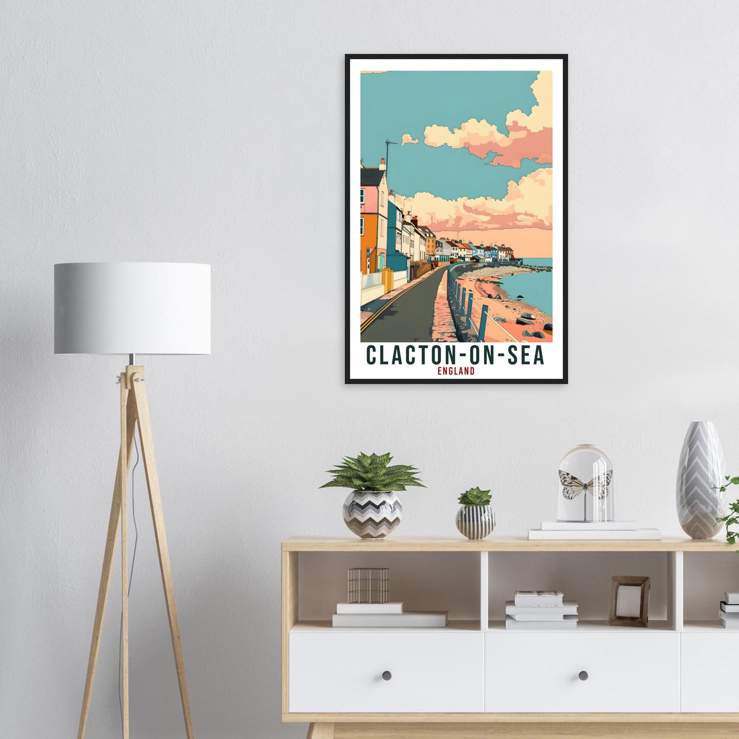 Clacton-On-Sea Travel Print Wall Art Wall Hanging Home Living Décor Clacton-On-Sea Gift Art Lovers UK Artwork Print England Travel Poster