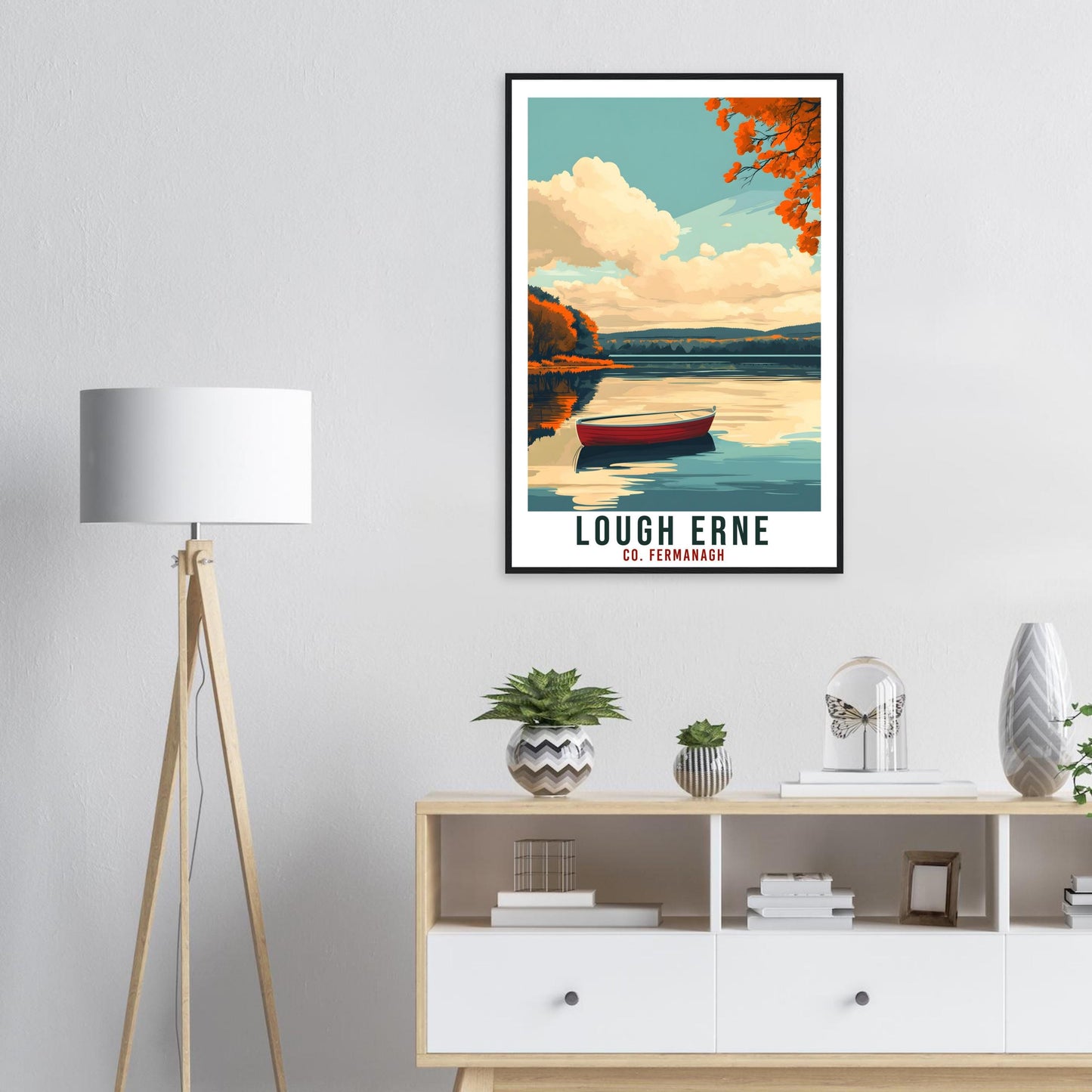 Lough Erne Travel Print Fermanagh Home Decor Lough Erne Wall Art Wall Hanging Art Lover Artwork Travel Poster Northern Ireland Travel Art