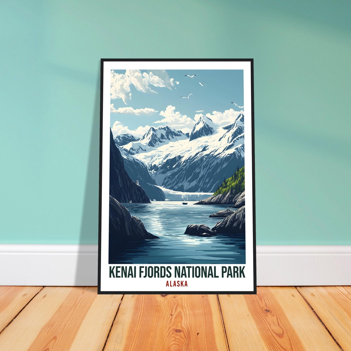 Kenai Fjords National Park Alaska USA Travel Print Wall Art Wall Hanging Home Décor Kenai Fjords Gift Travel Art USA Artwork Travel Poster