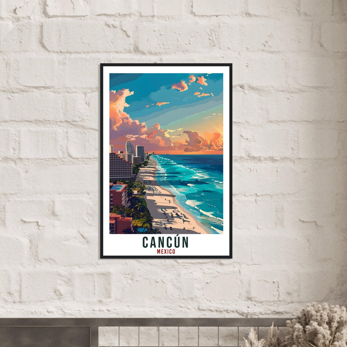 Cancún Mexico Travel Print Mexico Wall Art Wall Hanging Home Décor Cancún Gift Mexico Landmark Artwork Gift South America Travel Poster