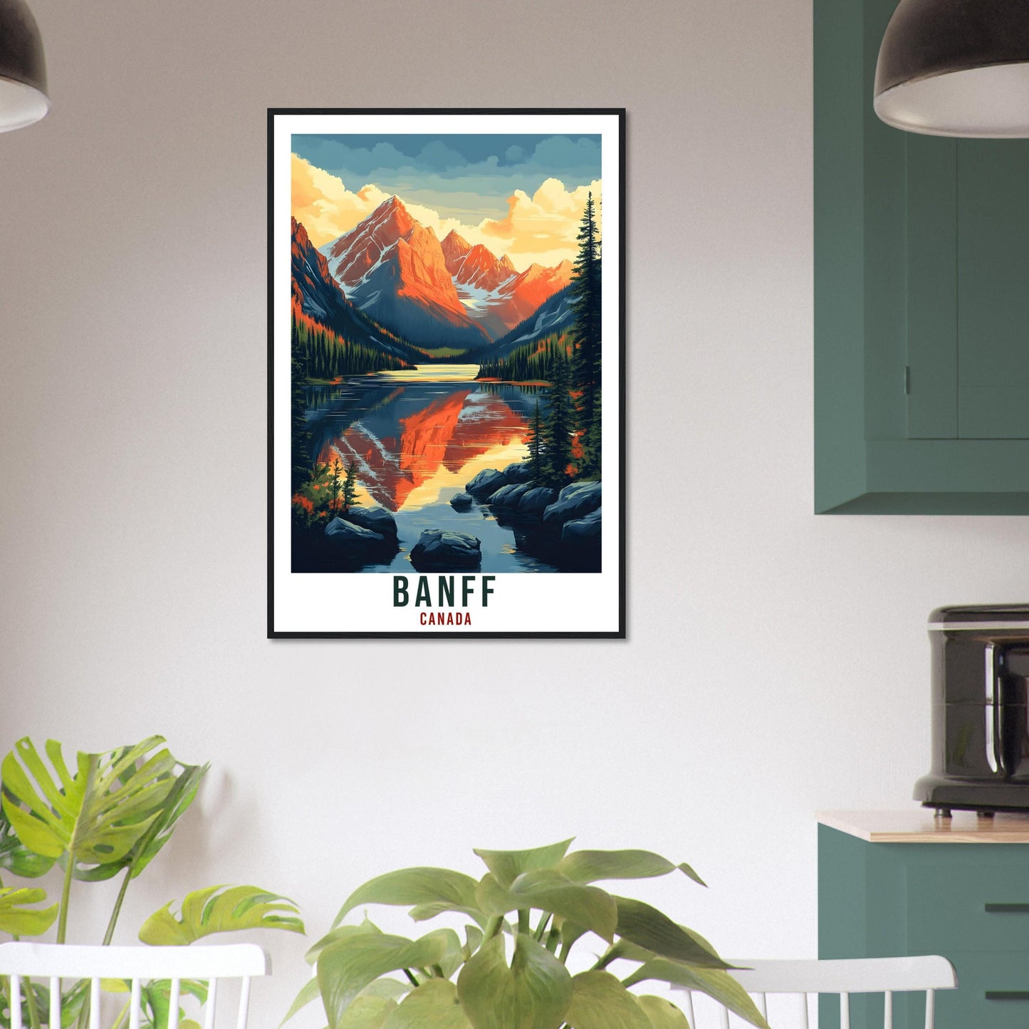 Banff Travel Print Canada Home Decor Banff Wall Art Gift Wall Hanging Art Lover Banff Canadian Artwork Travel Poster North America Art
