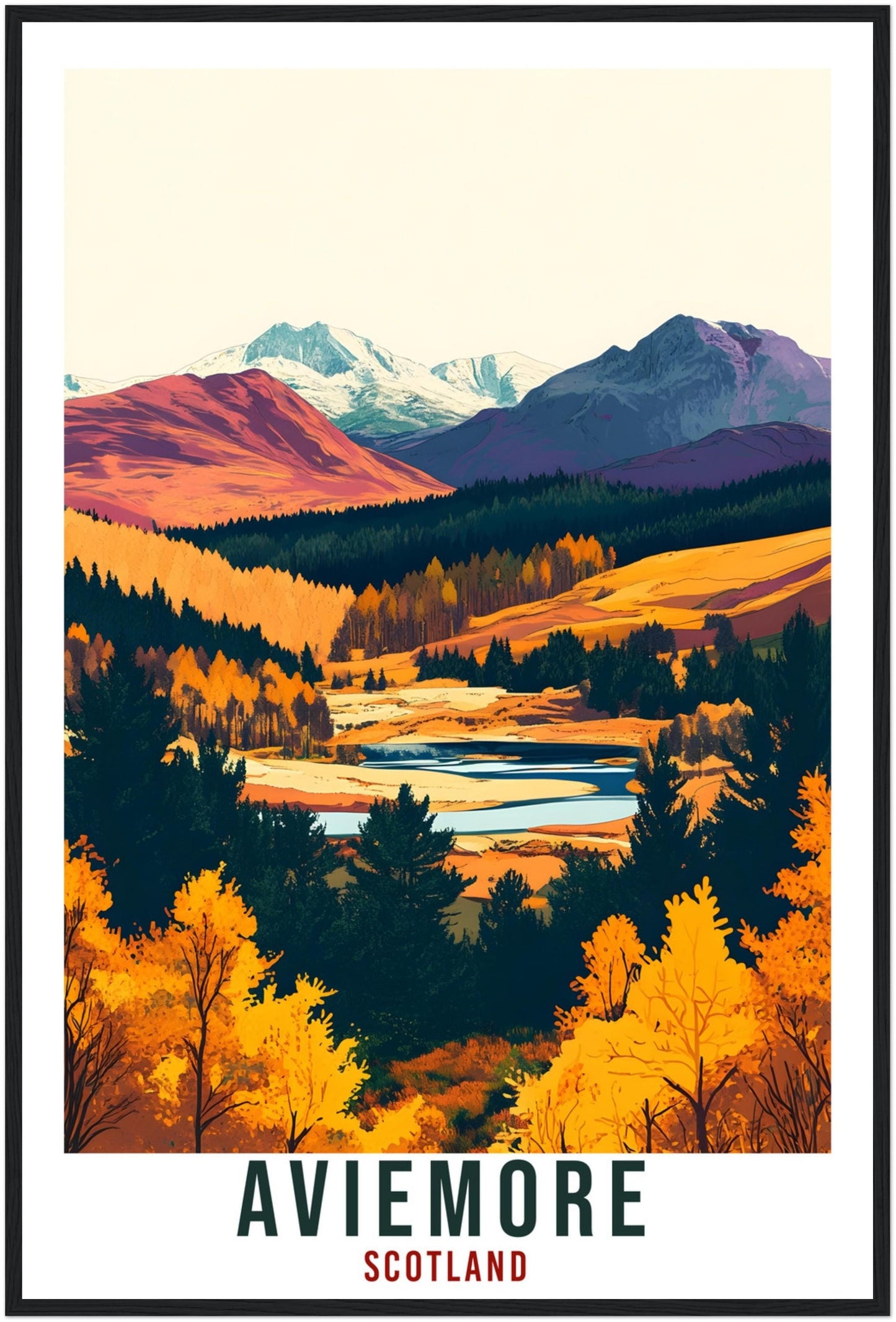 Aviemore Travel Print Scotland Home Decor Aviemore Wall Art Wall Hanging Art Lover Scotland Artwork Travel Poster Aviemore Travel Art Gift