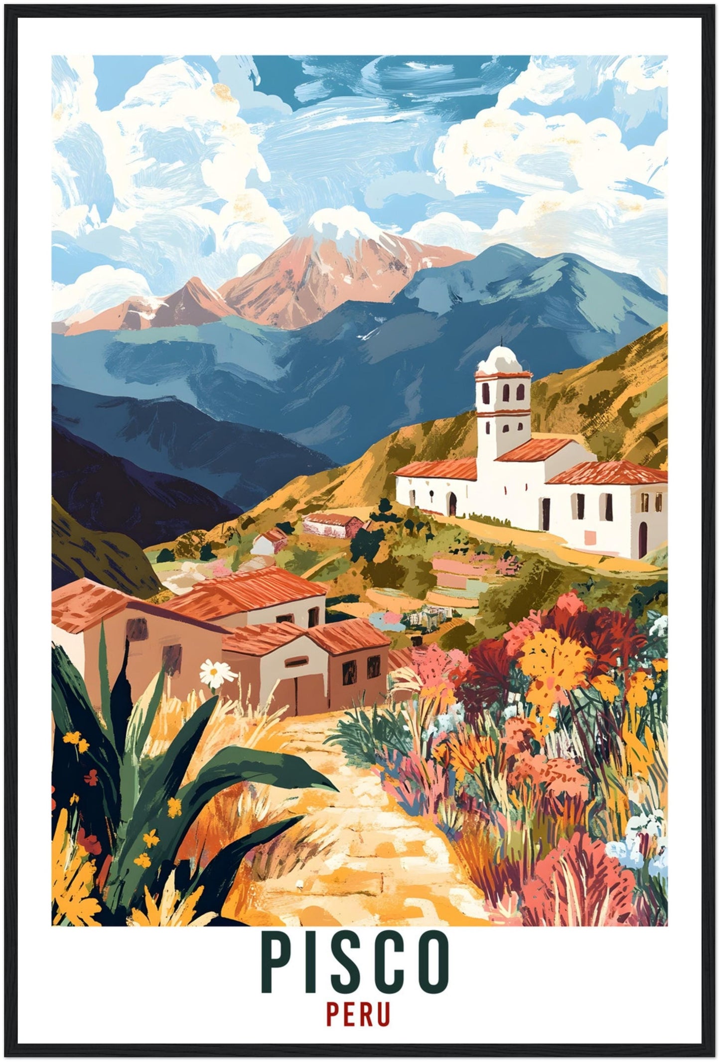 Pisco Travel Print Peru Home Decor Pisco Wall Art Gift Wall Hanging Art Lover Pisco Peruvian Artwork Travel Poster Pisco Peru Travel Art