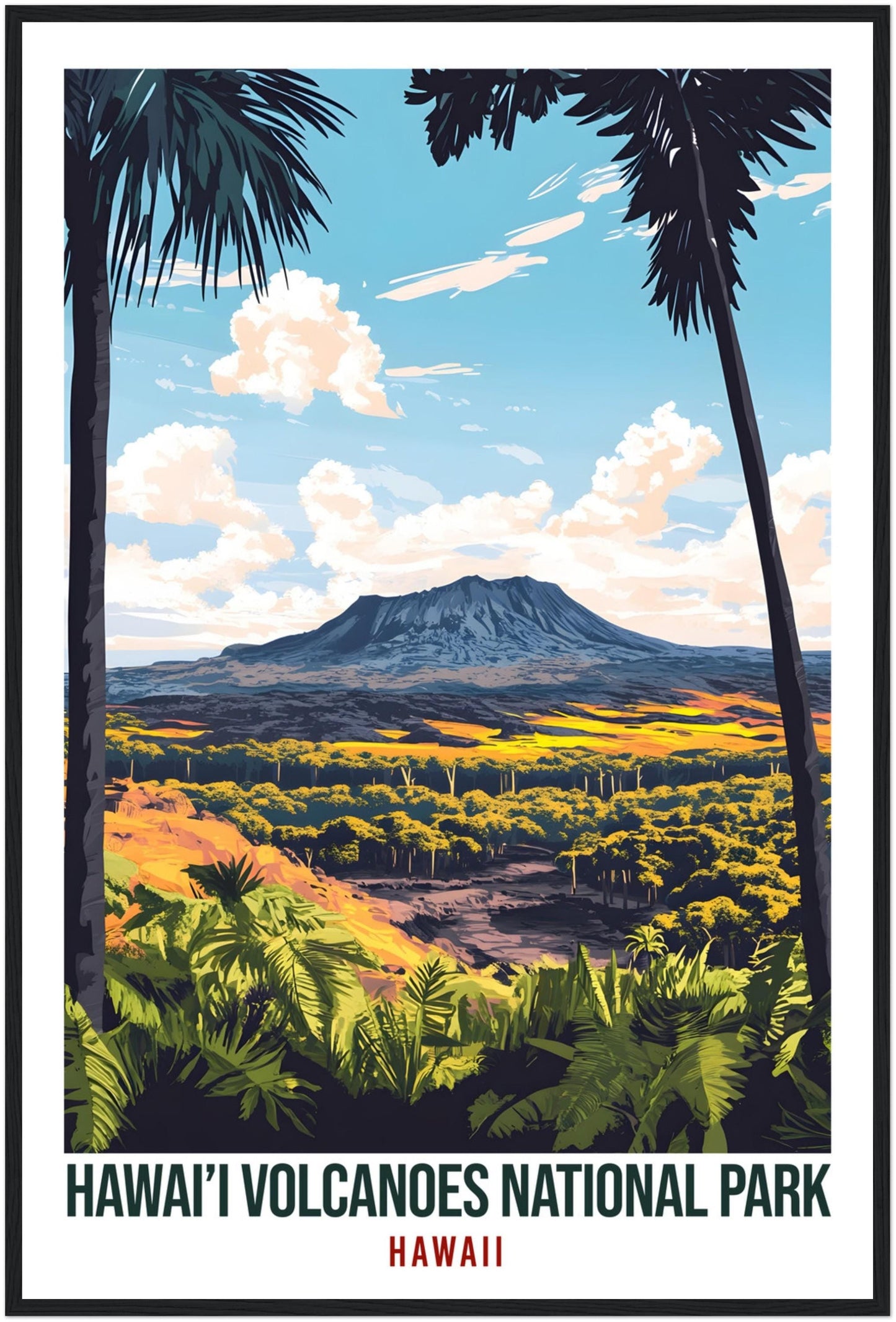 Hawai'i Volcanoes National Park USA Travel Print Wall Art Wall Hanging Home Décor Hawaii Volcanoes Gift Travel Art USA Artwork Travel Poster