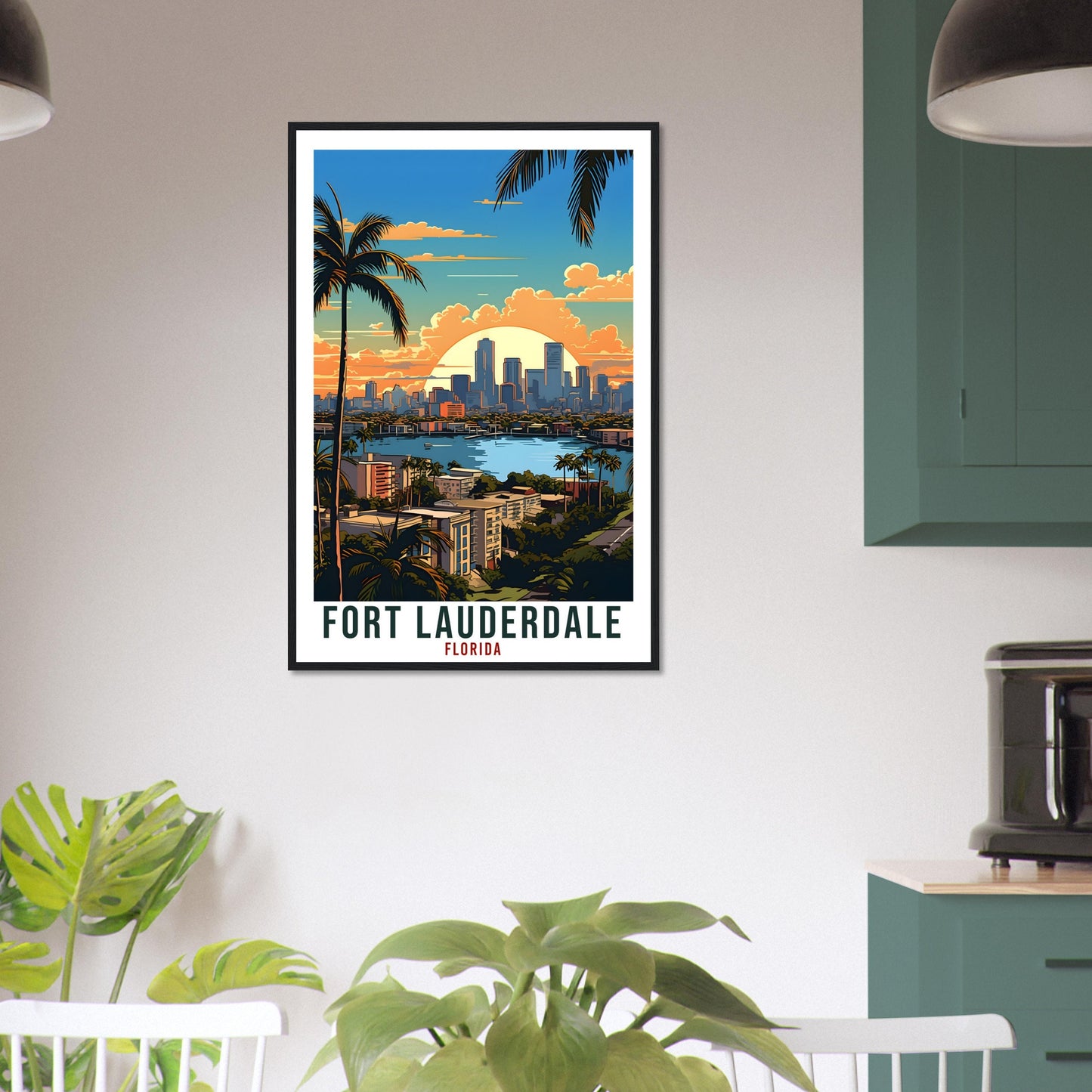 Fort Lauderdale Travel Print Florida Home Decoration USA Wall Art Gift Wall Hanging Art Lover Florida Artwork Fort Lauderdale Travel Poster
