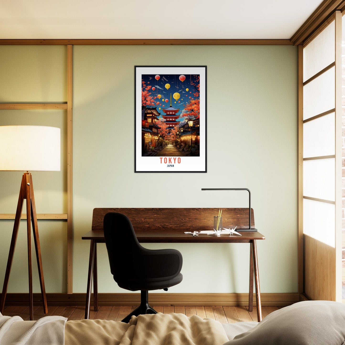 Tokyo Travel Poster Tokyo At Night Wall Hanging Japan Artwork Travel Print Wall Art Tokyo Japan Asia Home Decor Gift Travel Art Japan Temple