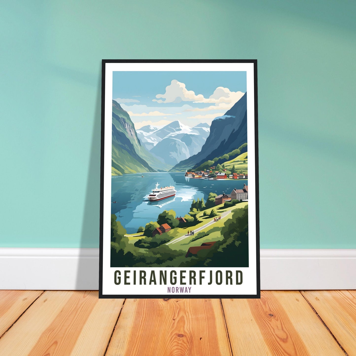 Geirangerfjord Norway Travel Print Wall Hanging Norway Fjords Geirangerfjord Travel Poster Norway Wall Art Geirangerfjord Travel Poster
