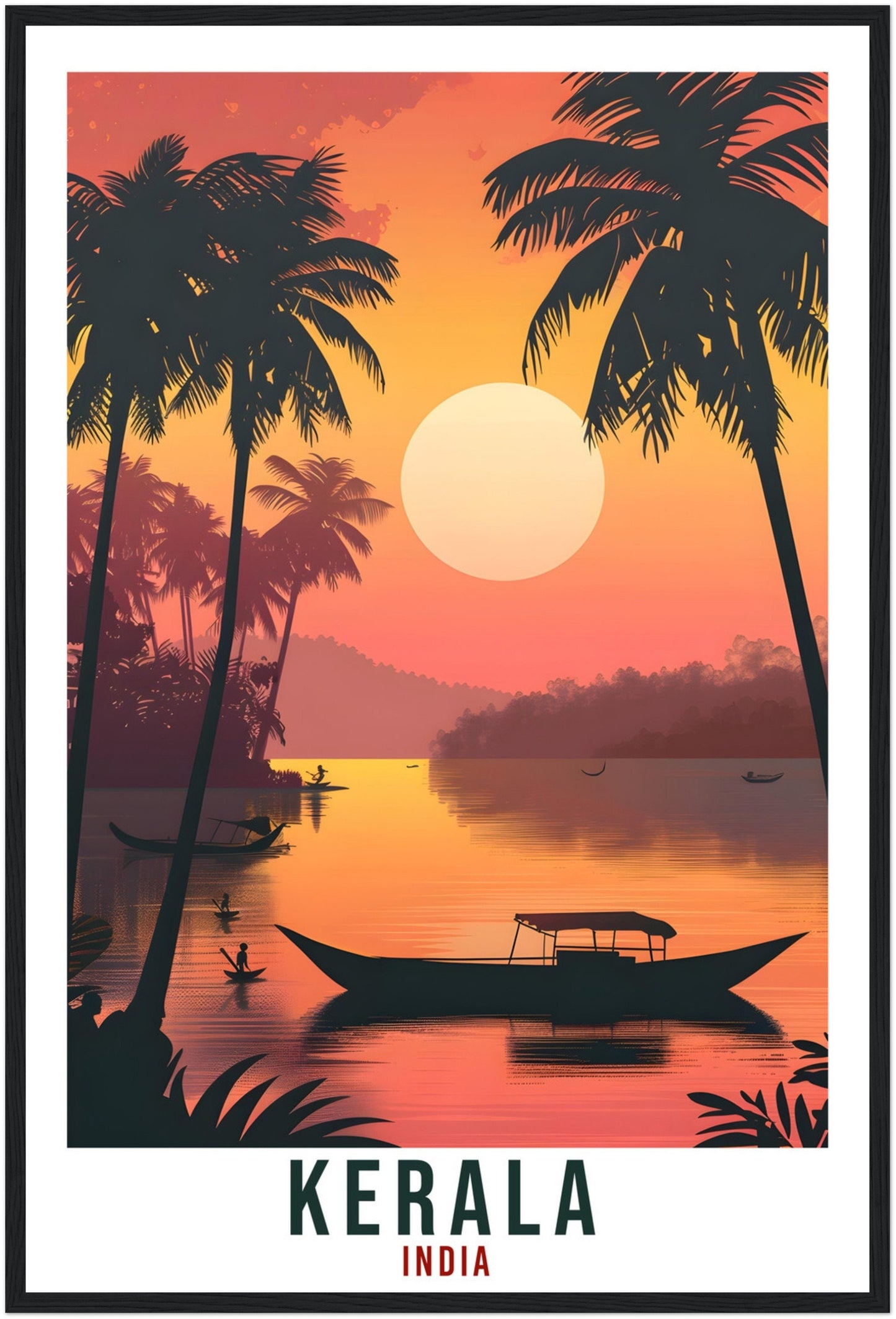 Kerala Travel Print India Home Decoration Wall Art Gift Wall Hanging Art Lover Indian Artwork India Kerala Travel Poster Kerala Coast Print
