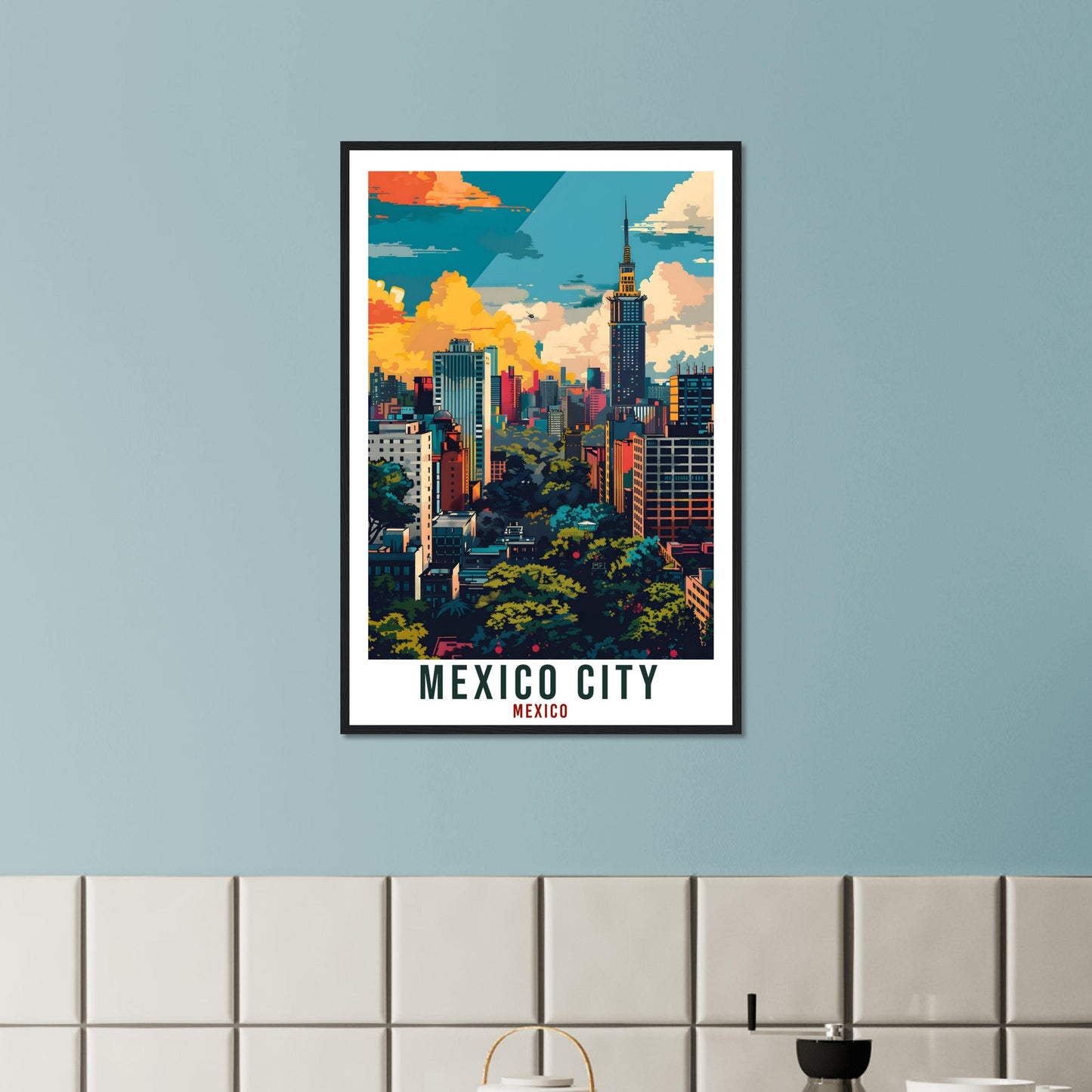 Mexico City Mexico Travel Print Mexico Wall Art Wall Hanging Home Décor Mexico City Gift Landmark Artwork Gift South America Travel Poster