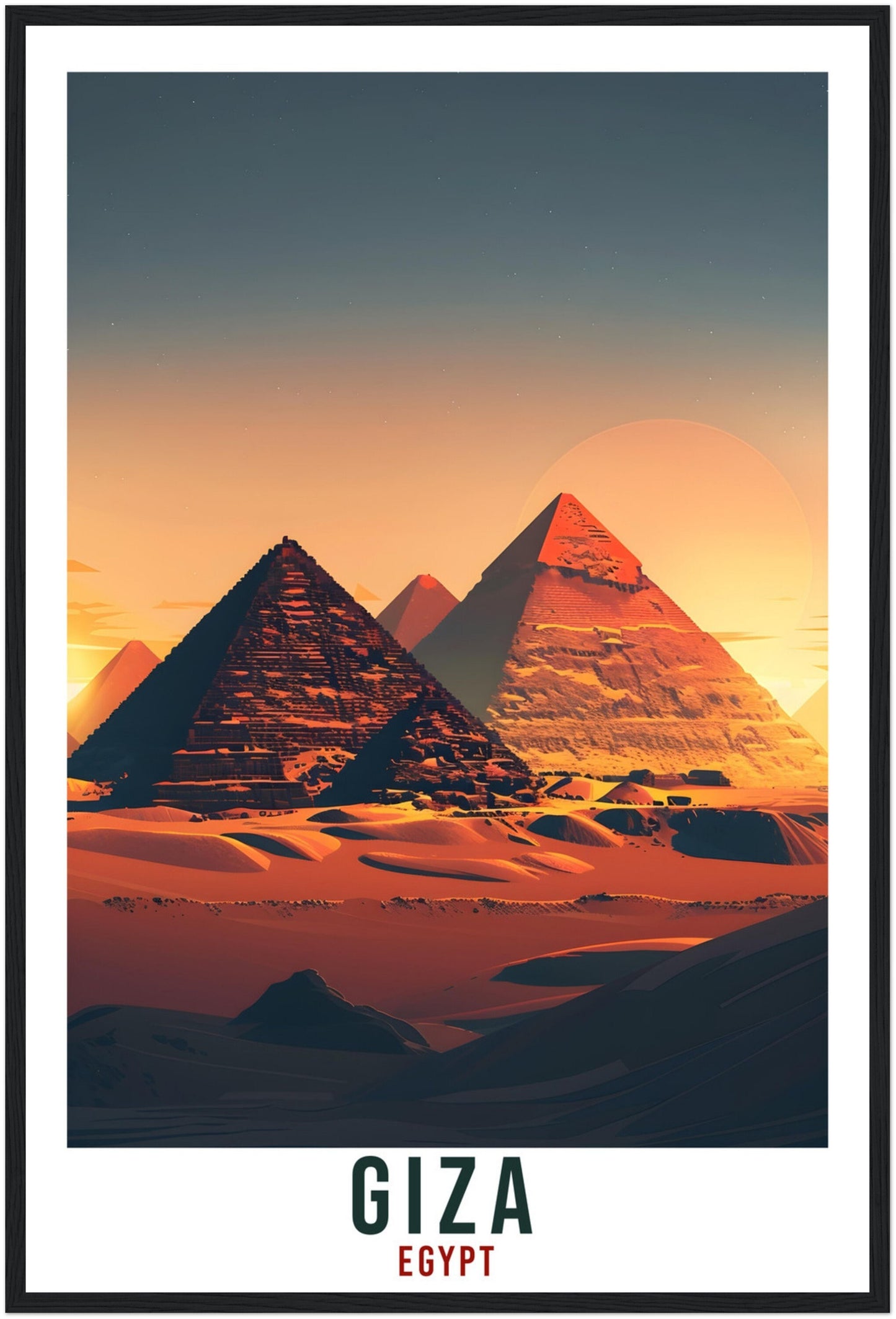 Giza Egypt Travel Print Giza Pyramids Wall Art Wall Hanging Home Décor Giza Gift Art Lovers Egypt Artwork Gift Print African Landmark Poster