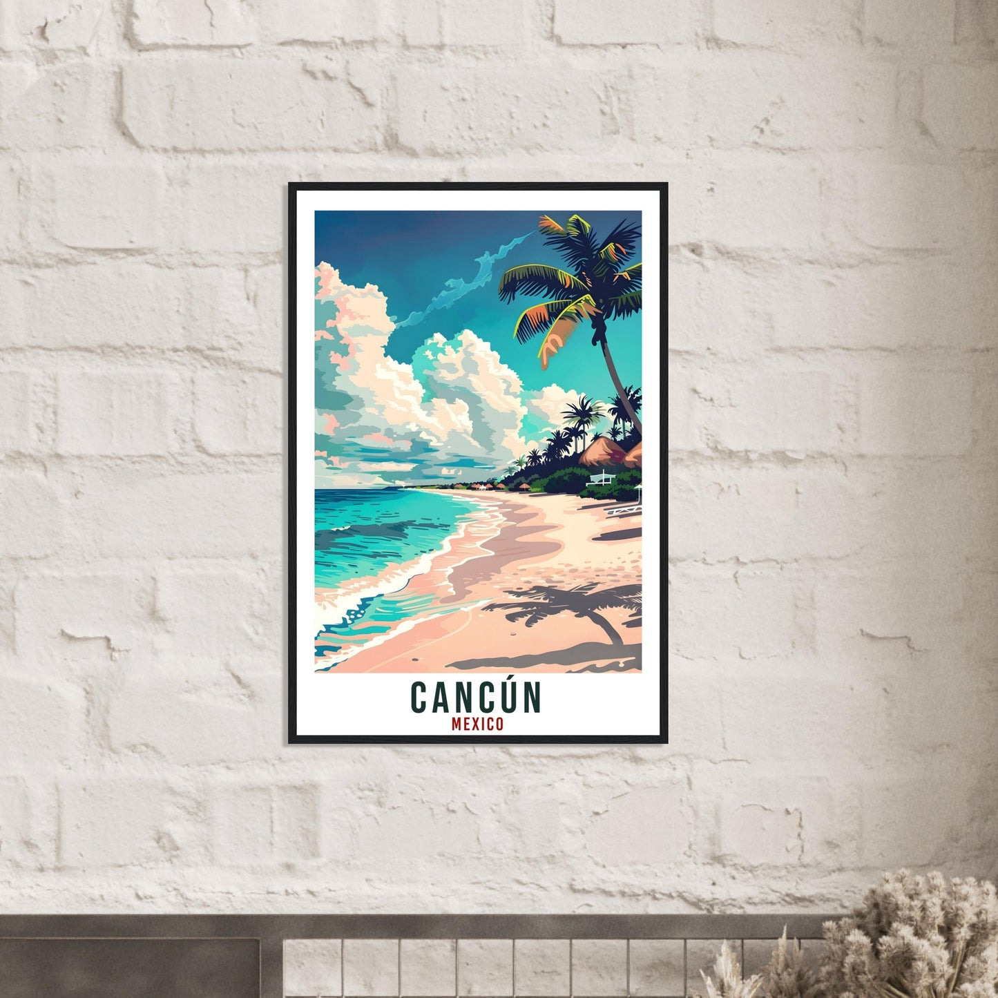 Cancún Mexico Travel Print Mexico Wall Art Wall Hanging Home Décor Cancún Beach Gift Mexico Landmark Artwork South America Travel Poster