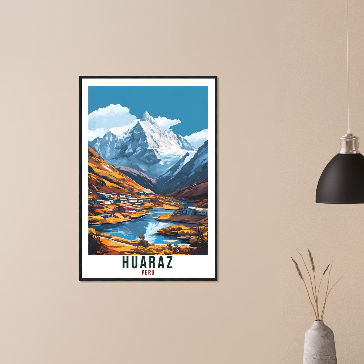 Huaraz Travel Print Peru Home Decor Huaraz Wall Art Gift Wall Hanging Art Lover Huaraz Peruvian Artwork Travel Poster Huaraz Peru Travel Art