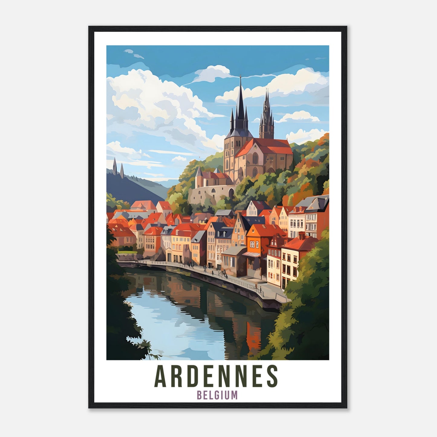 Ardennes Travel Poster Wall Art Ardennes Belgium Home Décor Artwork Wall Hanging Ardennes Art Gifts Ardennes Travel Print Belgian Art Lovers