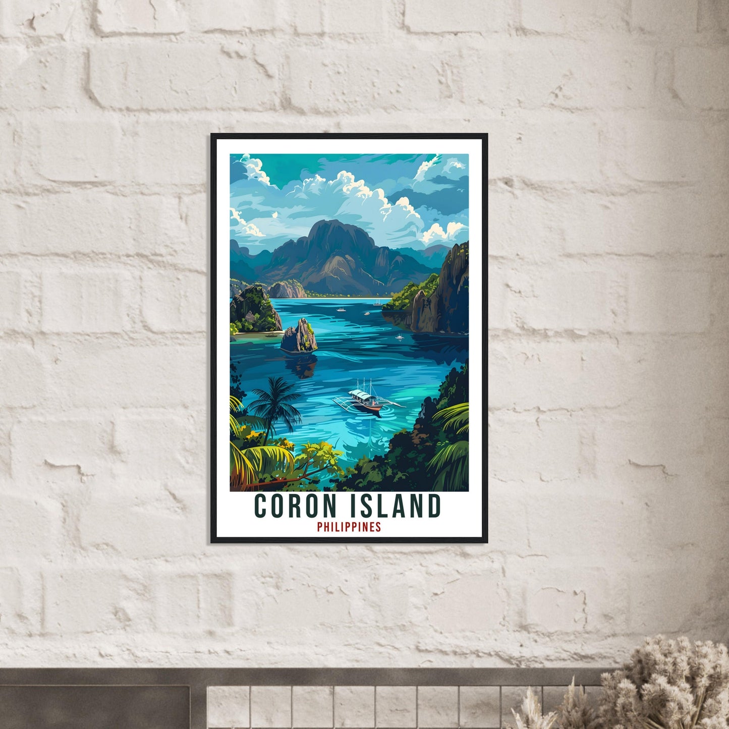 Coron Island Philippines Travel Print Wall Art Wall Hanging Home Décor Coron Island Gift Artwork Travel Art Philippines Beach Travel Poster