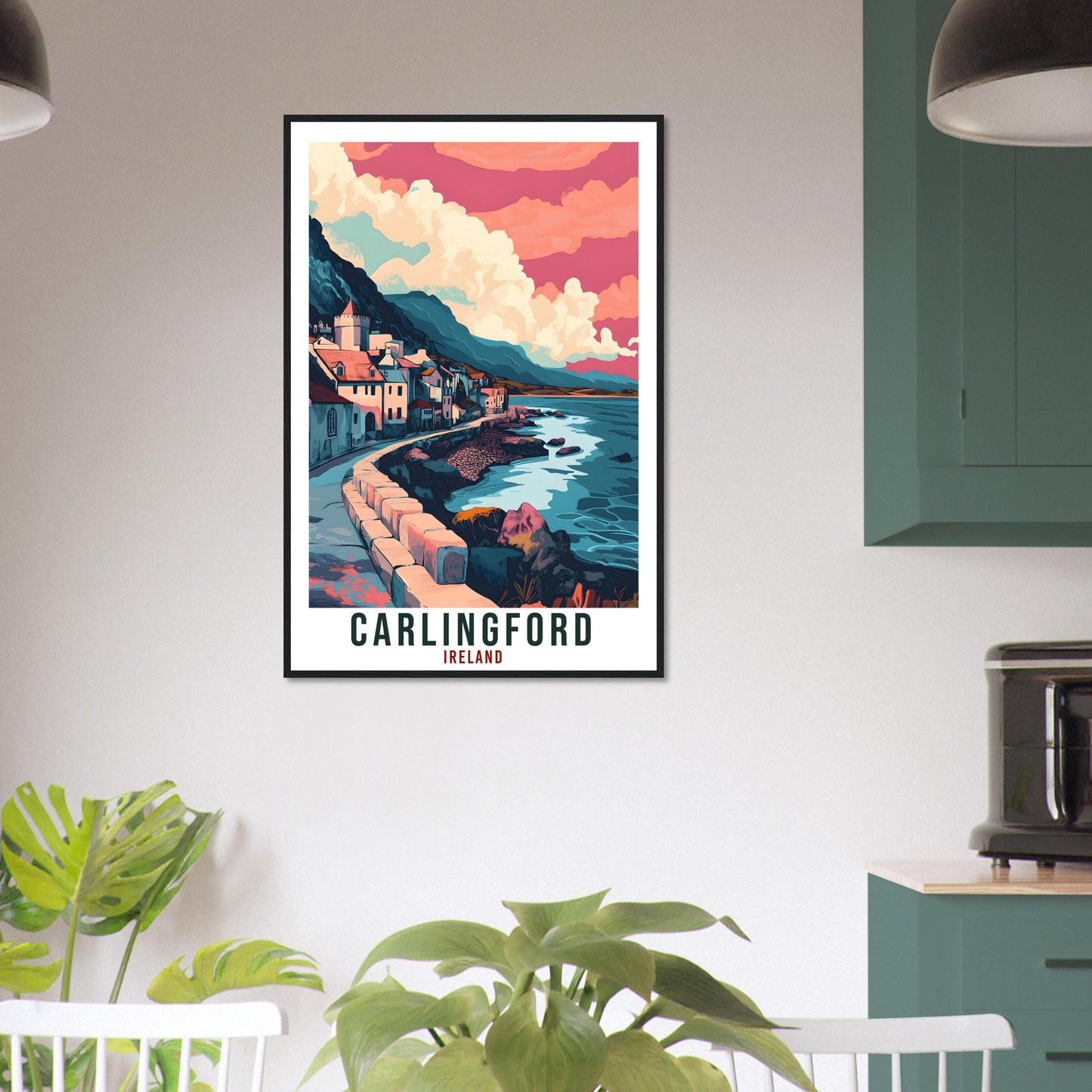 Carlingford Travel Print Ireland Home Decor Carlingford Wall Art Wall Hanging Art Lover Irish Artwork Travel Poster Carlingford Ireland Art