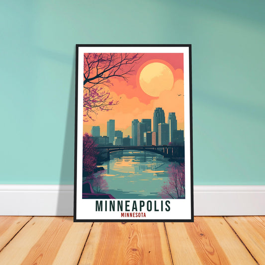 Minneapolis Travel Print Minnesota Home Decoration USA City Wall Art Gift Wall Hanging Art Lover Minnesota Artwork Minneapolis Travel Poster