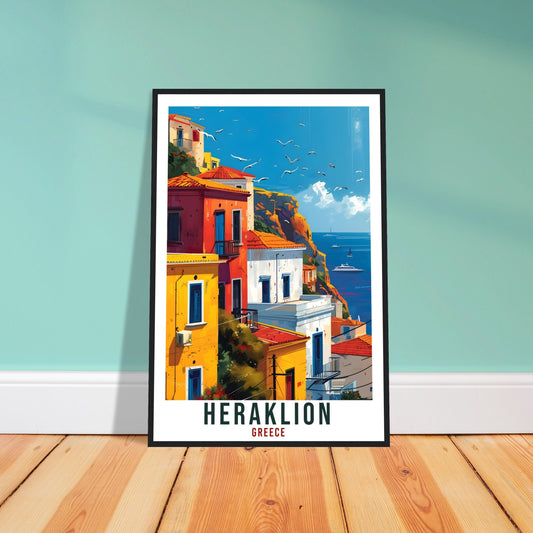Heraklion Crete Travel Print Greece Home Decoration Greek City Wall Art Gift Wall Hanging Art Lover Greece Artwork Heraklion Travel Poster