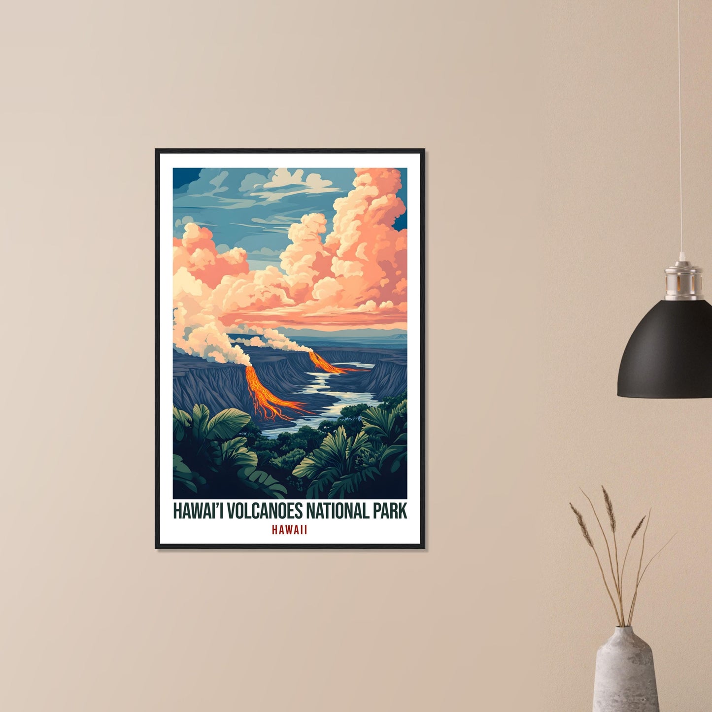 Hawaii Volcanoes National Park USA Travel Print Wall Art Wall Hanging Home Décor Hawaii Volcano Gift Travel Art USA Artwork Travel Poster