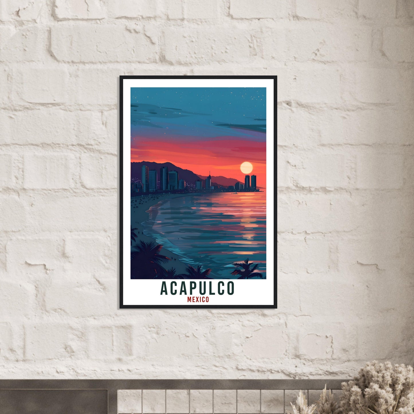 Acapulco Mexico Travel Print Mexico Wall Art Wall Hanging Home Décor Acapulco Gift Mexico Landmark Artwork Travel Art Mexican Travel Poster
